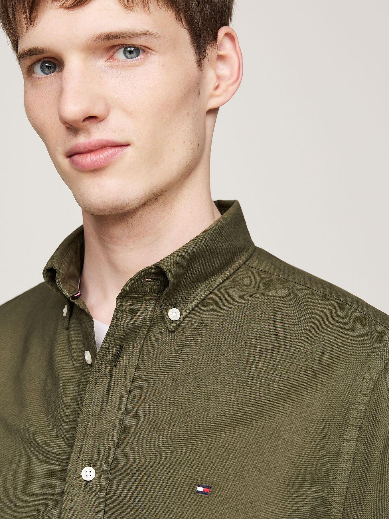 Camisa Oxford Regular Fit Verde Tommy Hilfiger-3