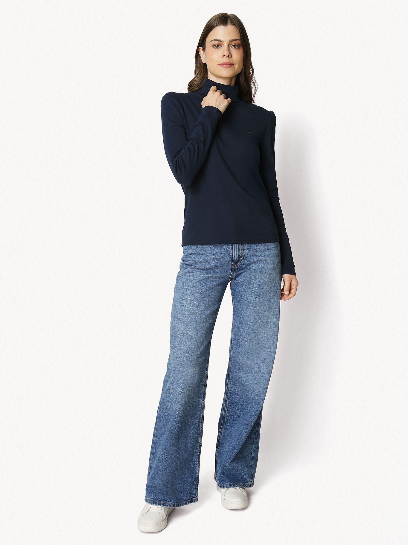 Polera De Cuello Alto Essential Azul Tommy Hilfiger-1