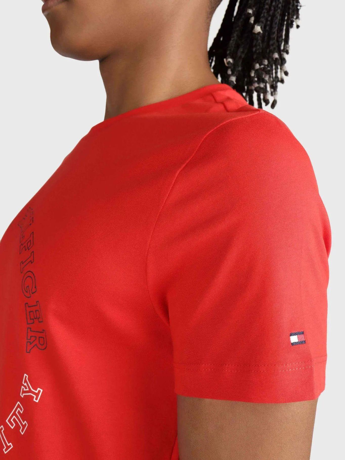 Polera Slim Fit Logo Monotype Rojo Tommy Hilfiger-4