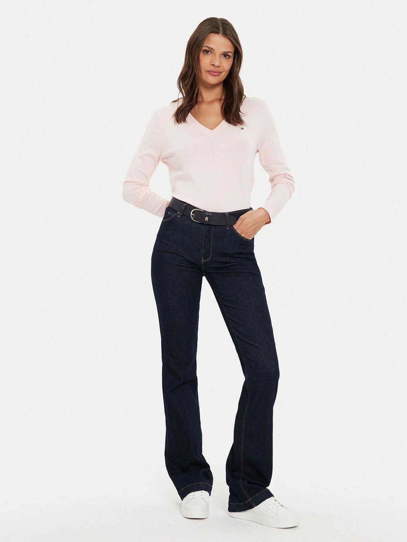 Sweater Solid V-Neck Rosado Tommy Hilfiger-1