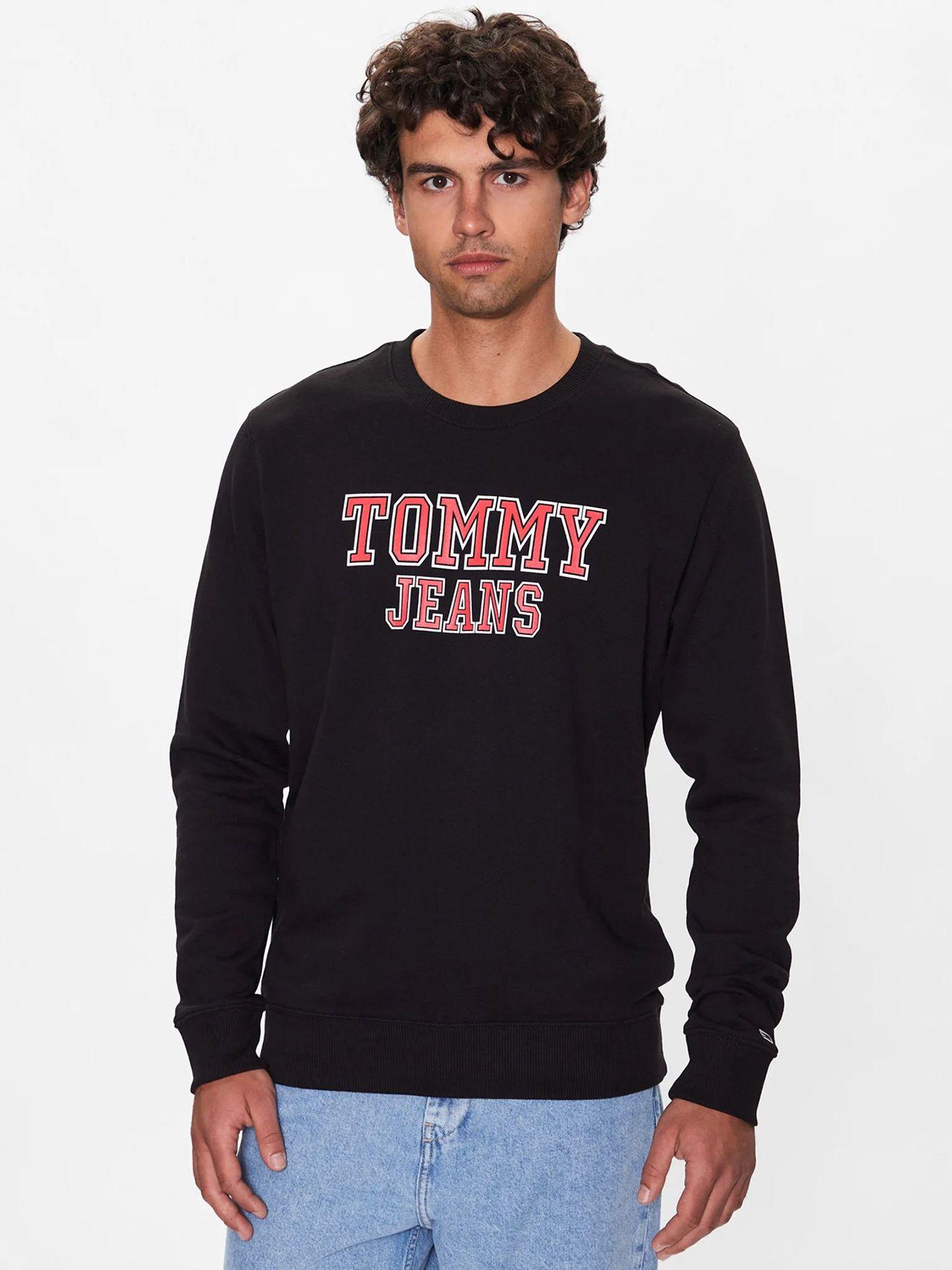 Polerón Regular Entry Graphic Negro Tommy Jeans-0