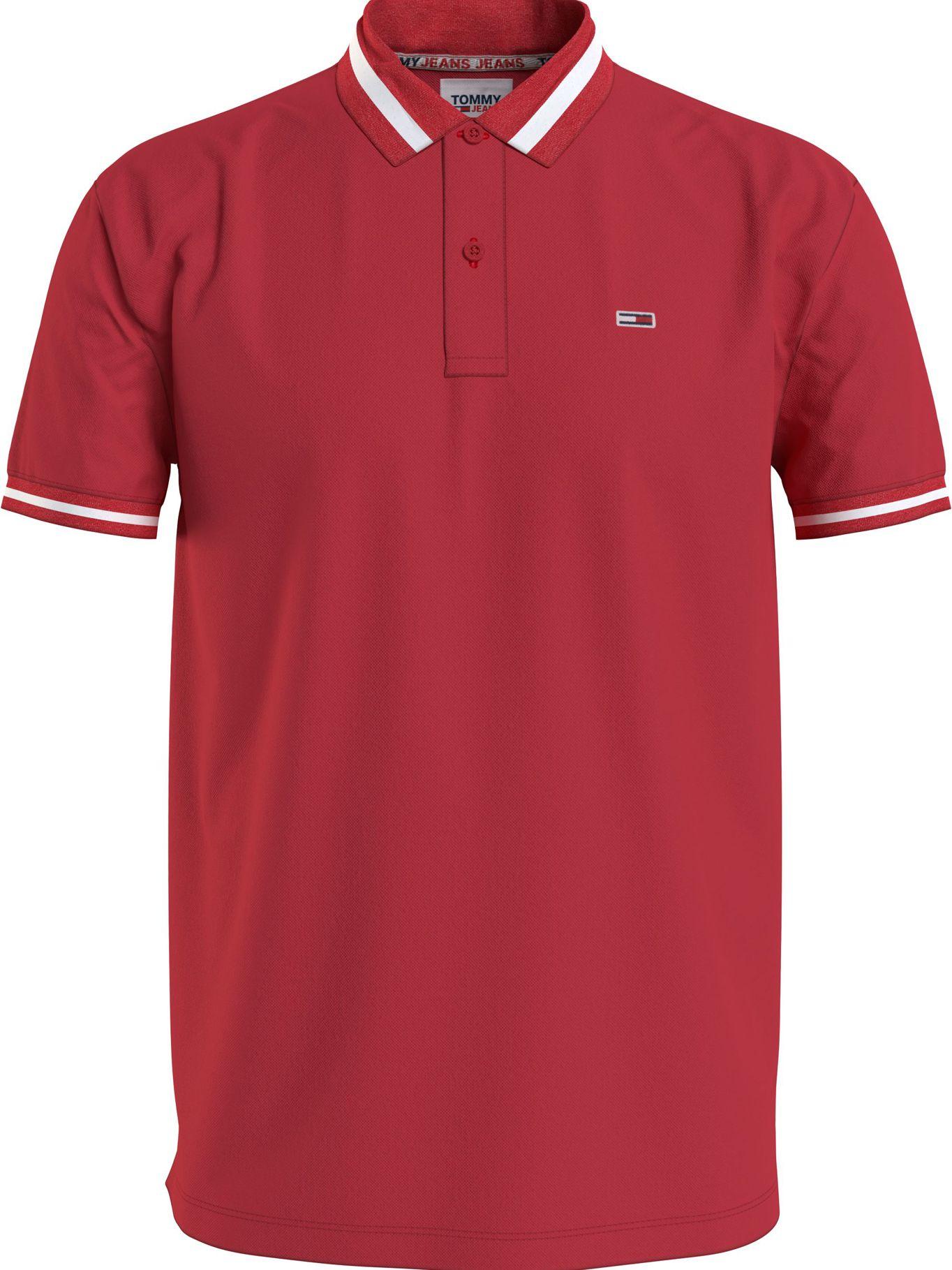 Polo Logo Ribeteado Slim Fit Rojo Tommy Hilfiger-0