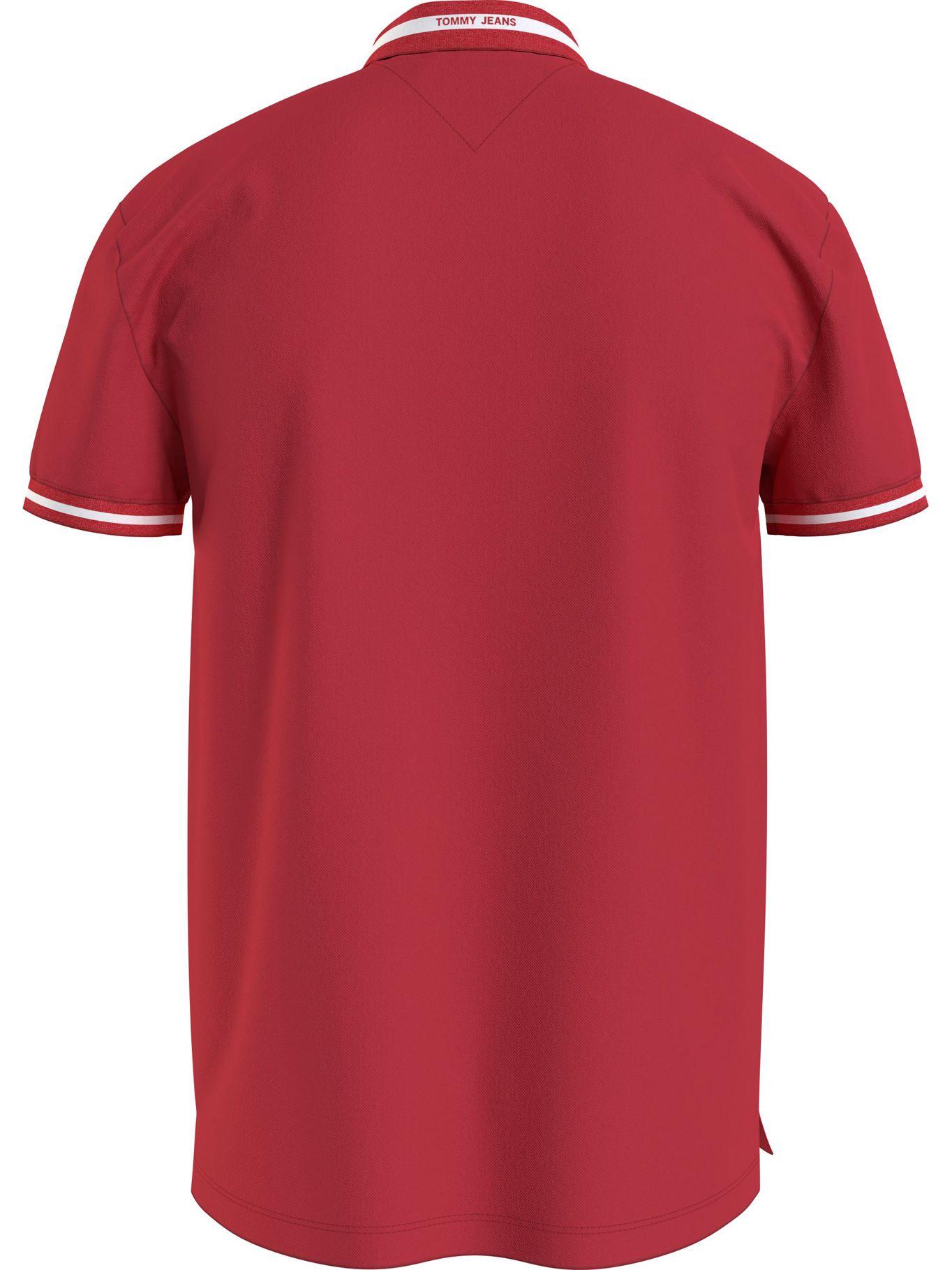 Polo Logo Ribeteado Slim Fit Rojo Tommy Hilfiger-1