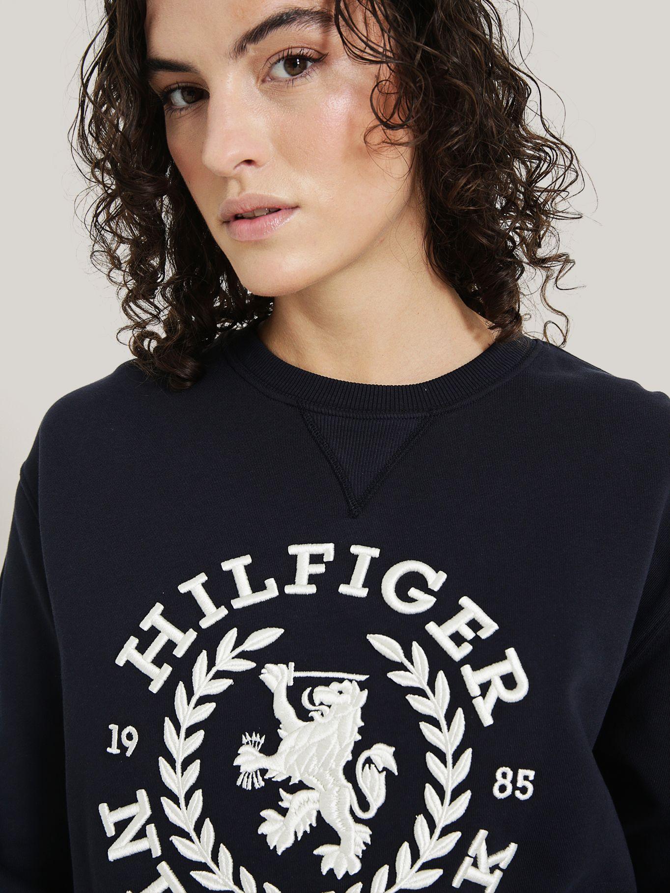 POLERÓN CREST LOGO BORDADO AZUL TOMMY HILFIGER-3