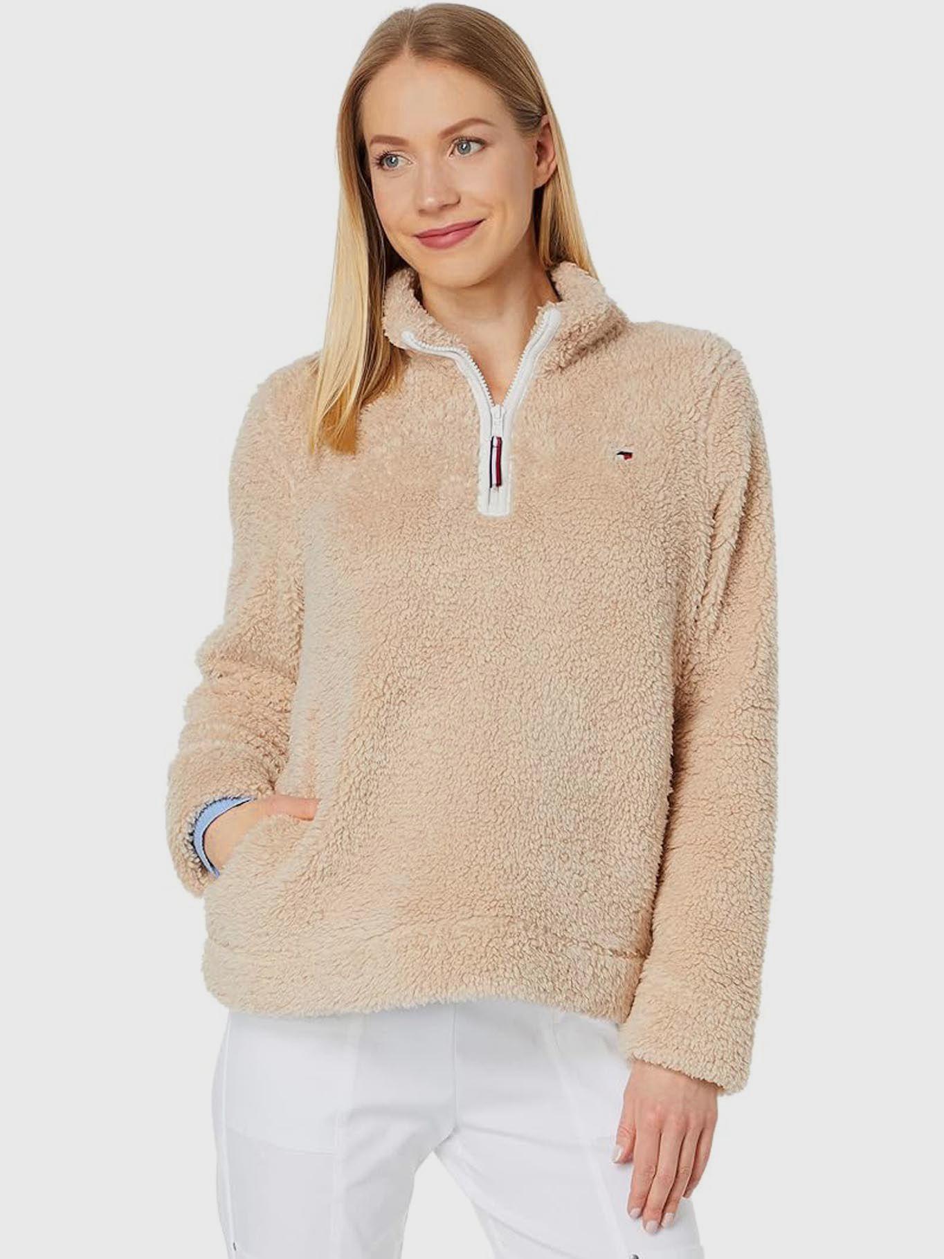 POLERÓN SHERPA MEDIO CIERRE BEIGE TOMMY HILFIGER-0
