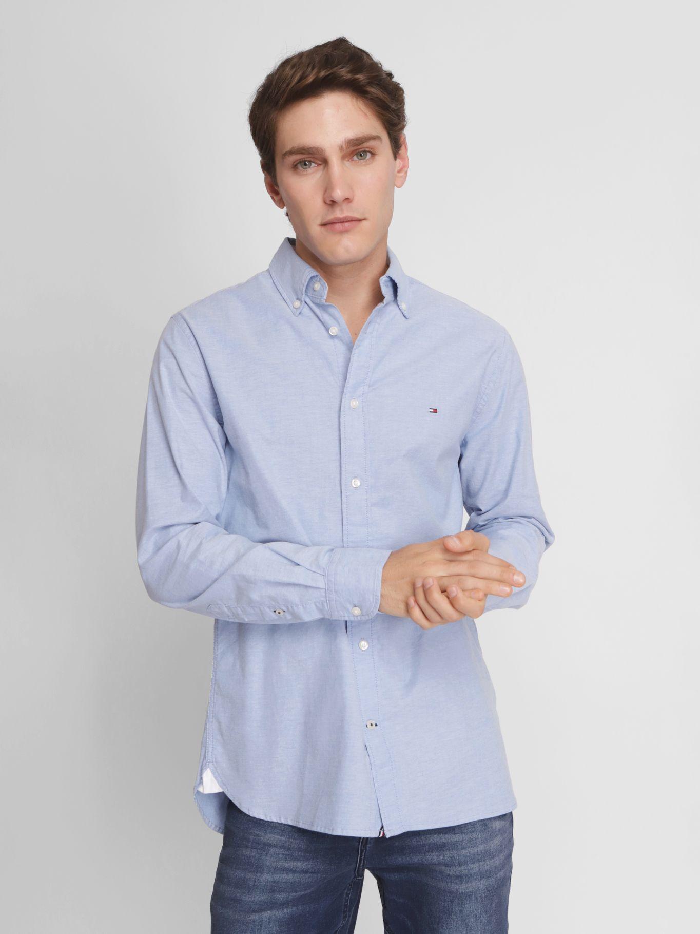 Camisa Flex Oxford Regular Celeste Tommy Hilfiger-0