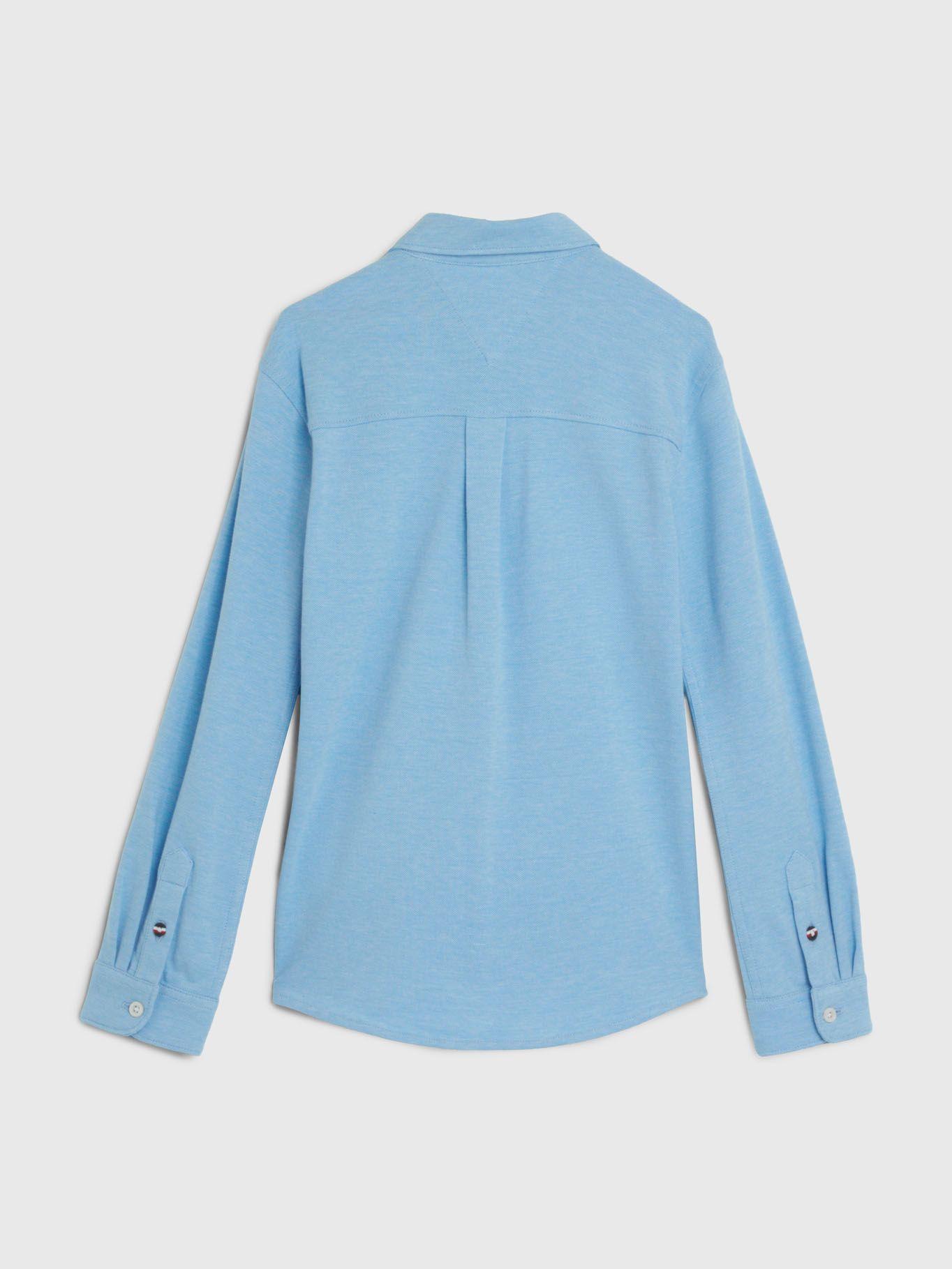 Camisa Essential De Piqué Celeste Tommy Hilfiger-1