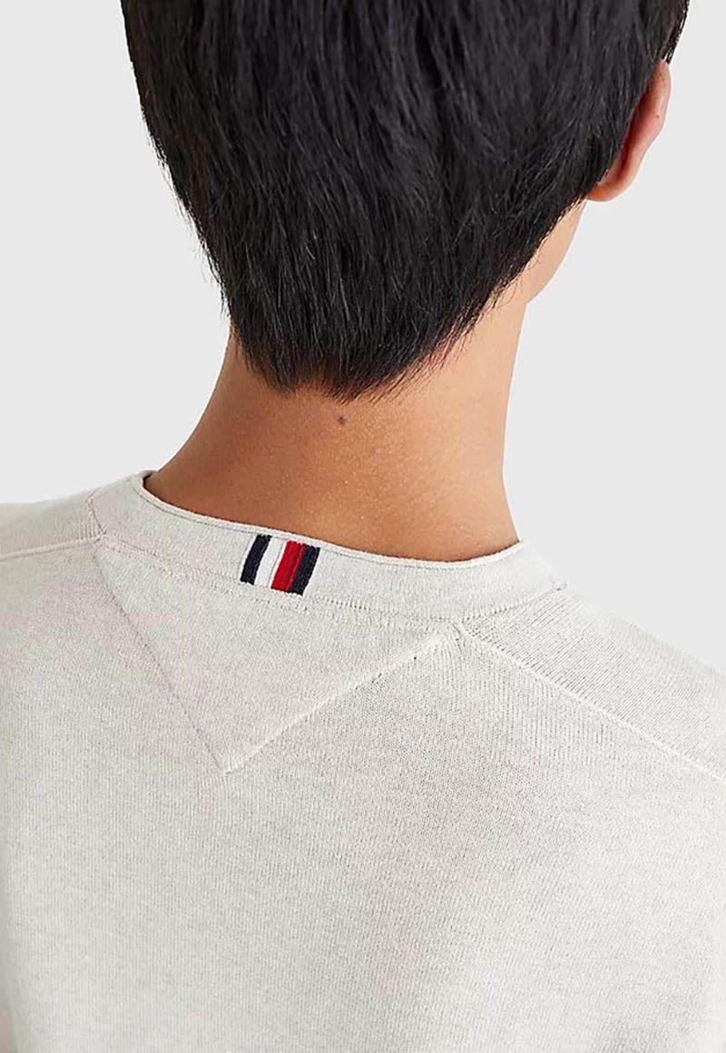 Sweater C-Neck Big Logo Crema Tommy Hilfiger-3