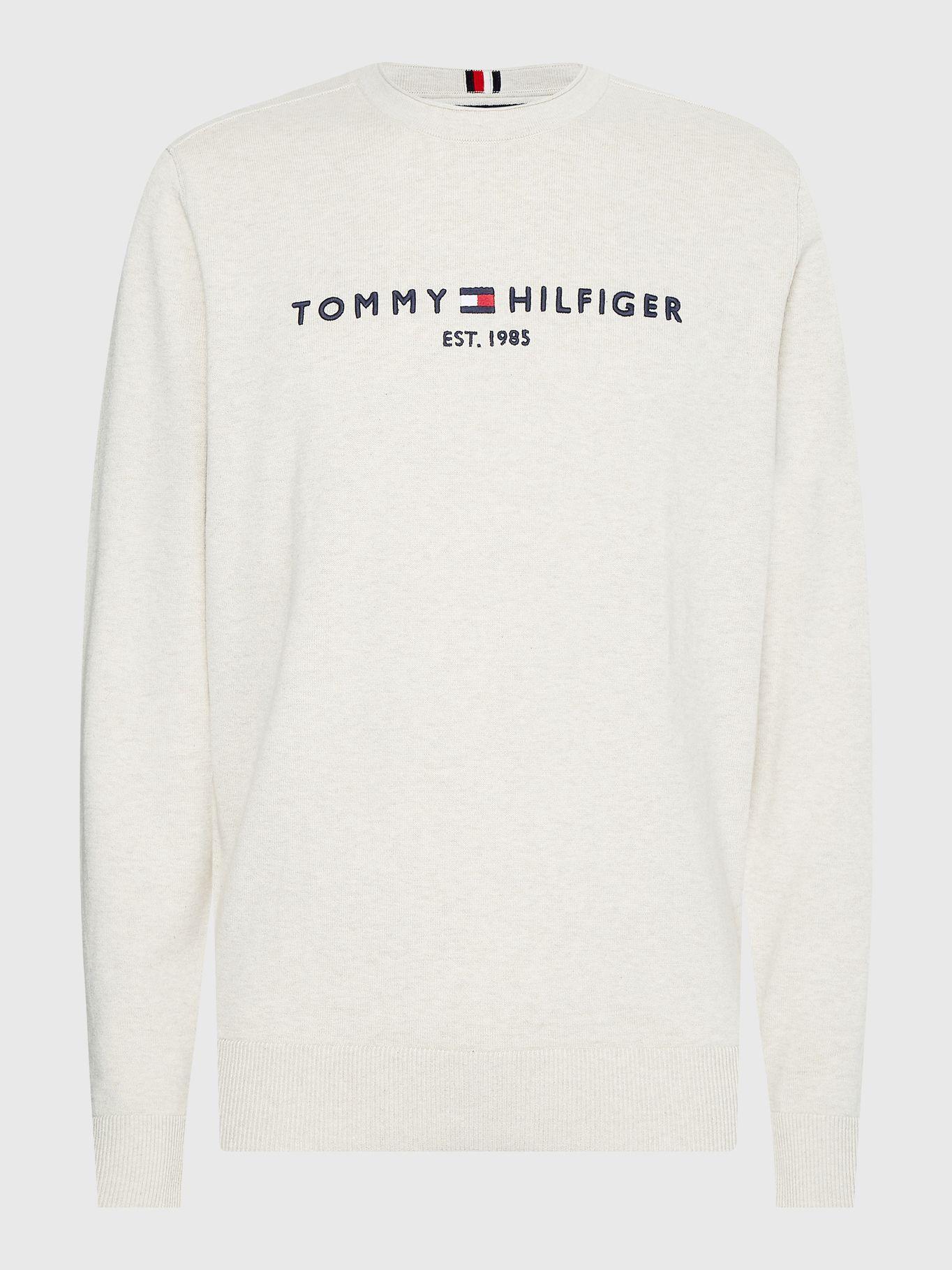 Sweater C-Neck Big Logo Crema Tommy Hilfiger-5