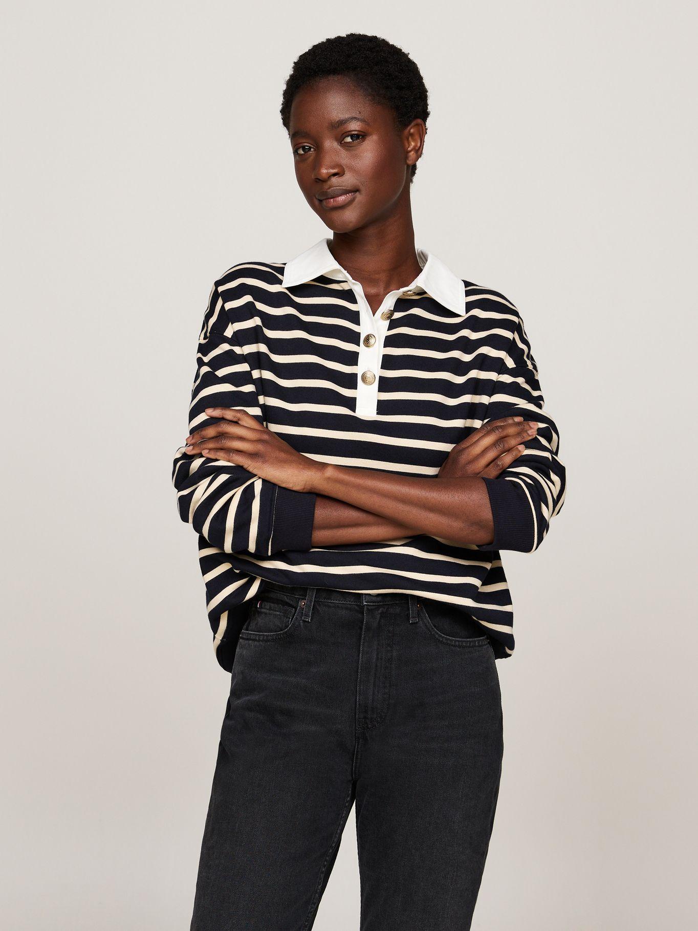 Polerón Estilo Polo De Rayas Azul Tommy Hilfiger-0