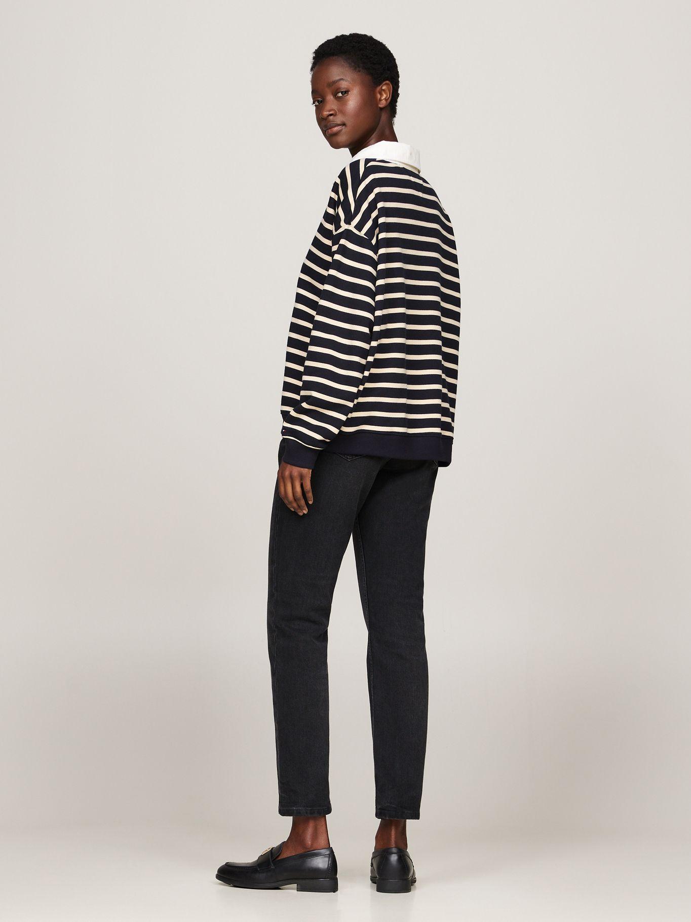 Polerón Estilo Polo De Rayas Azul Tommy Hilfiger-2