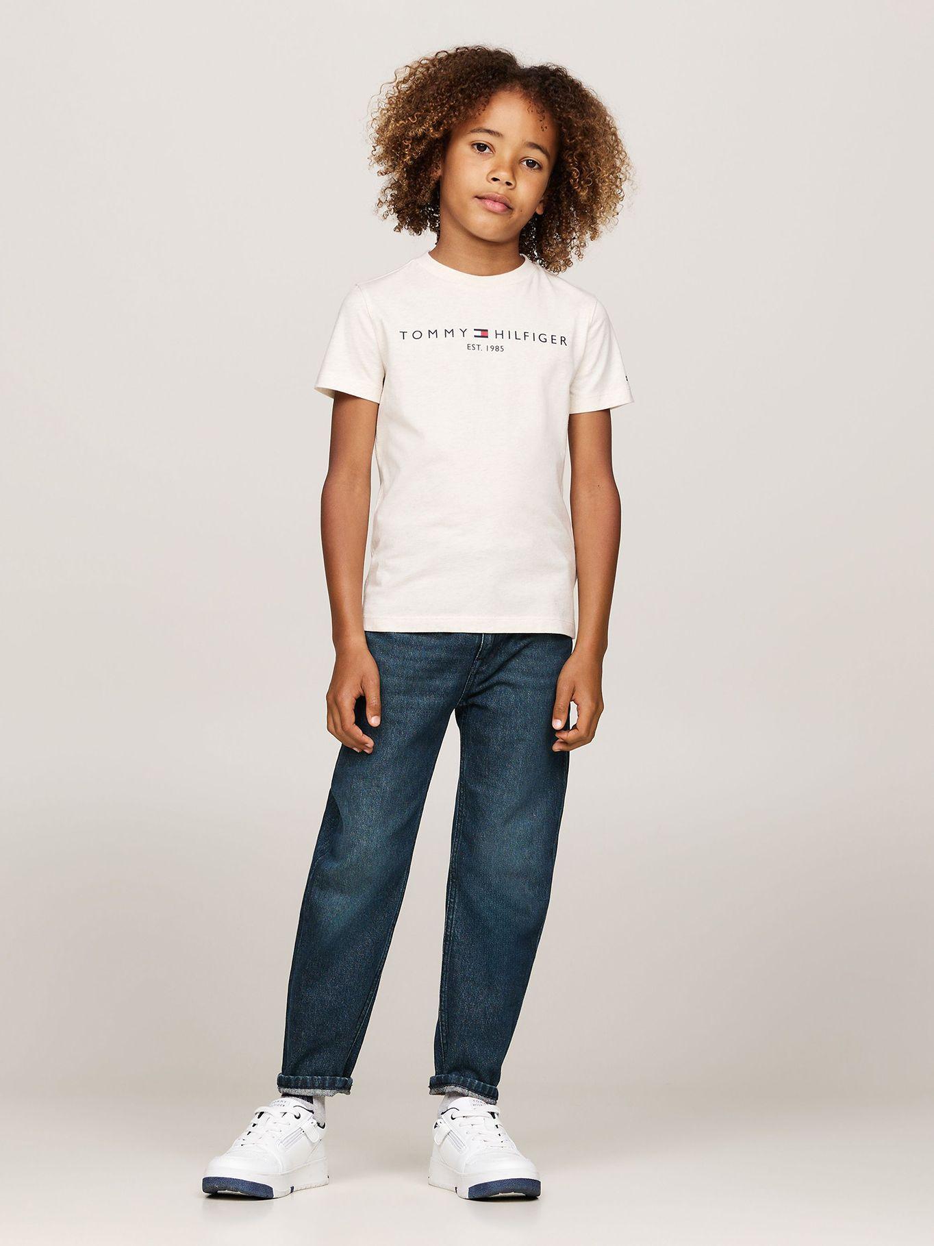 Polera De Niño Essential Con Logo Blanco Tommy Hilfiger-1