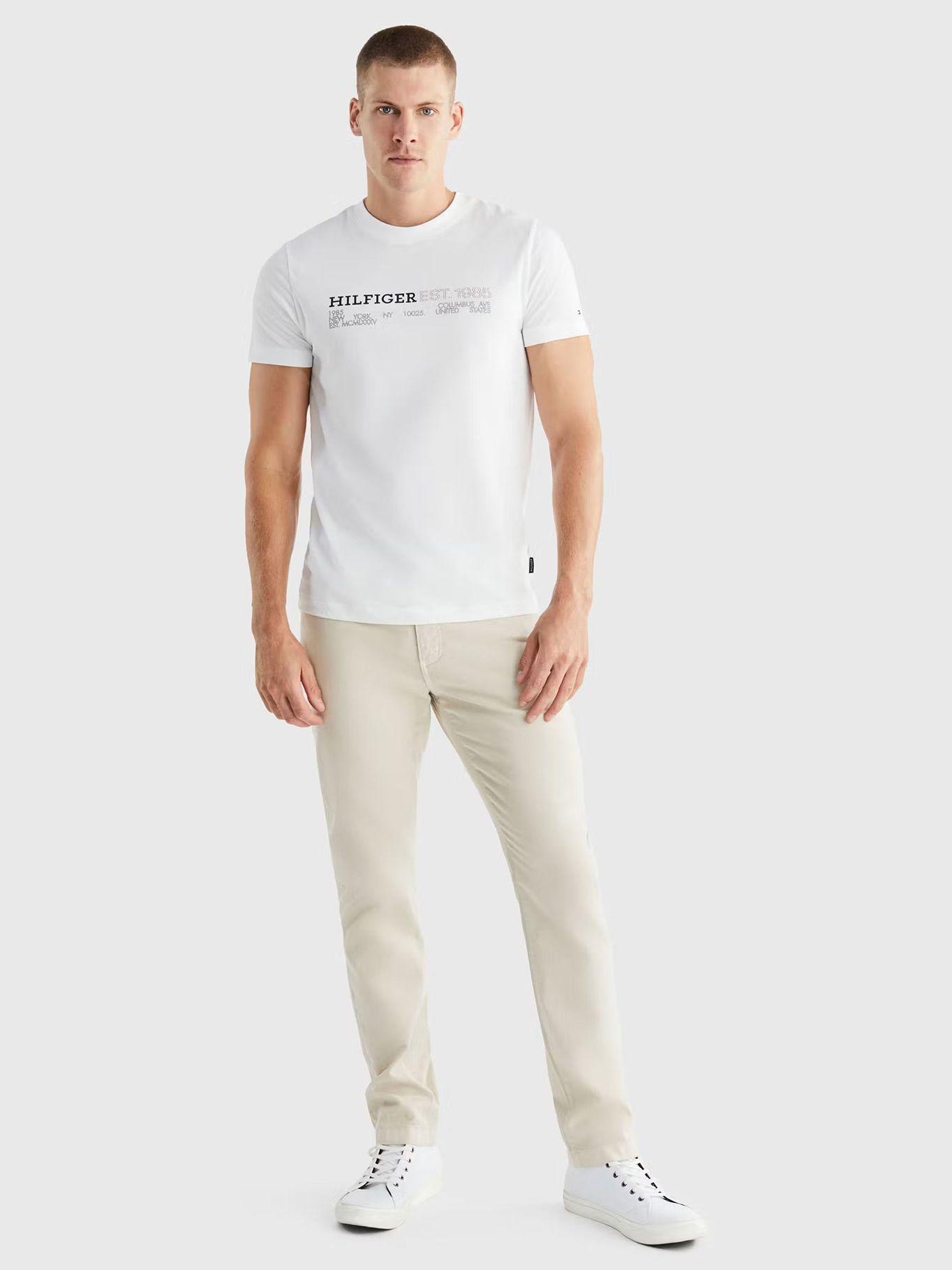 Polera Chest Logo Monotype Blanco Tommy Hilfiger-1