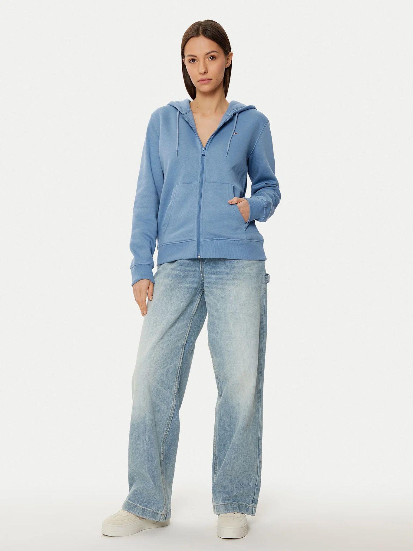 Polerón Hoodie Regular Fit Con Logo Celeste Tommy Jeans-1