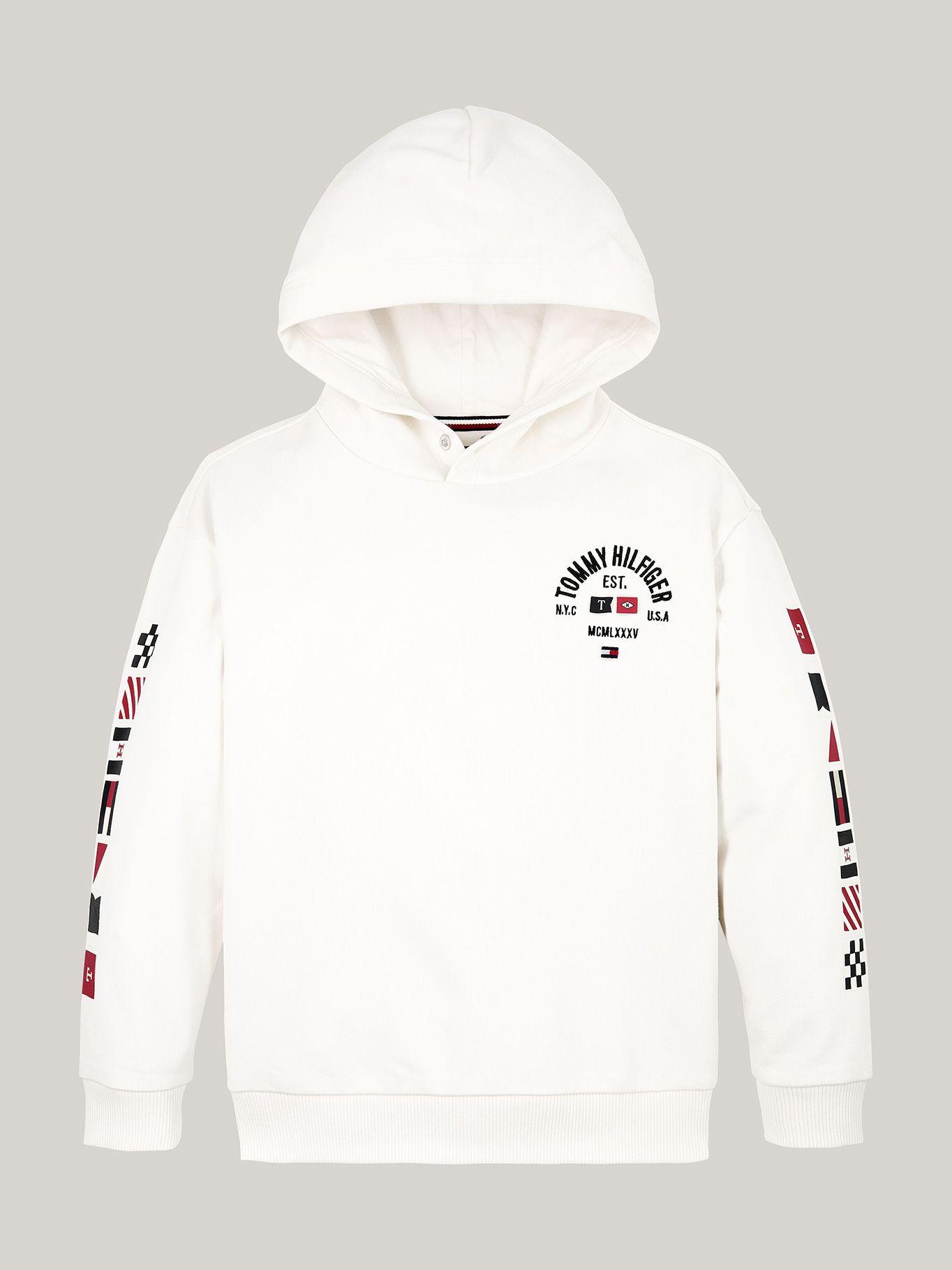 Polerón Hoodie De Niño Con Logo Blanco Tommy Hilfiger-4