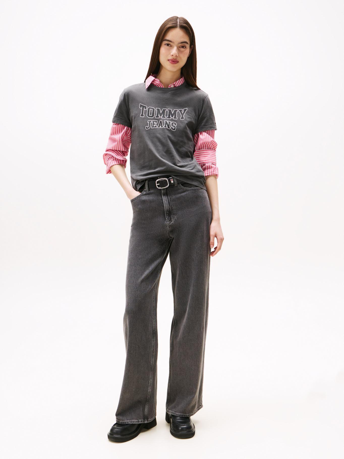 Polera Regular Fit Logo Varsity Gris Tommy Jeans-1