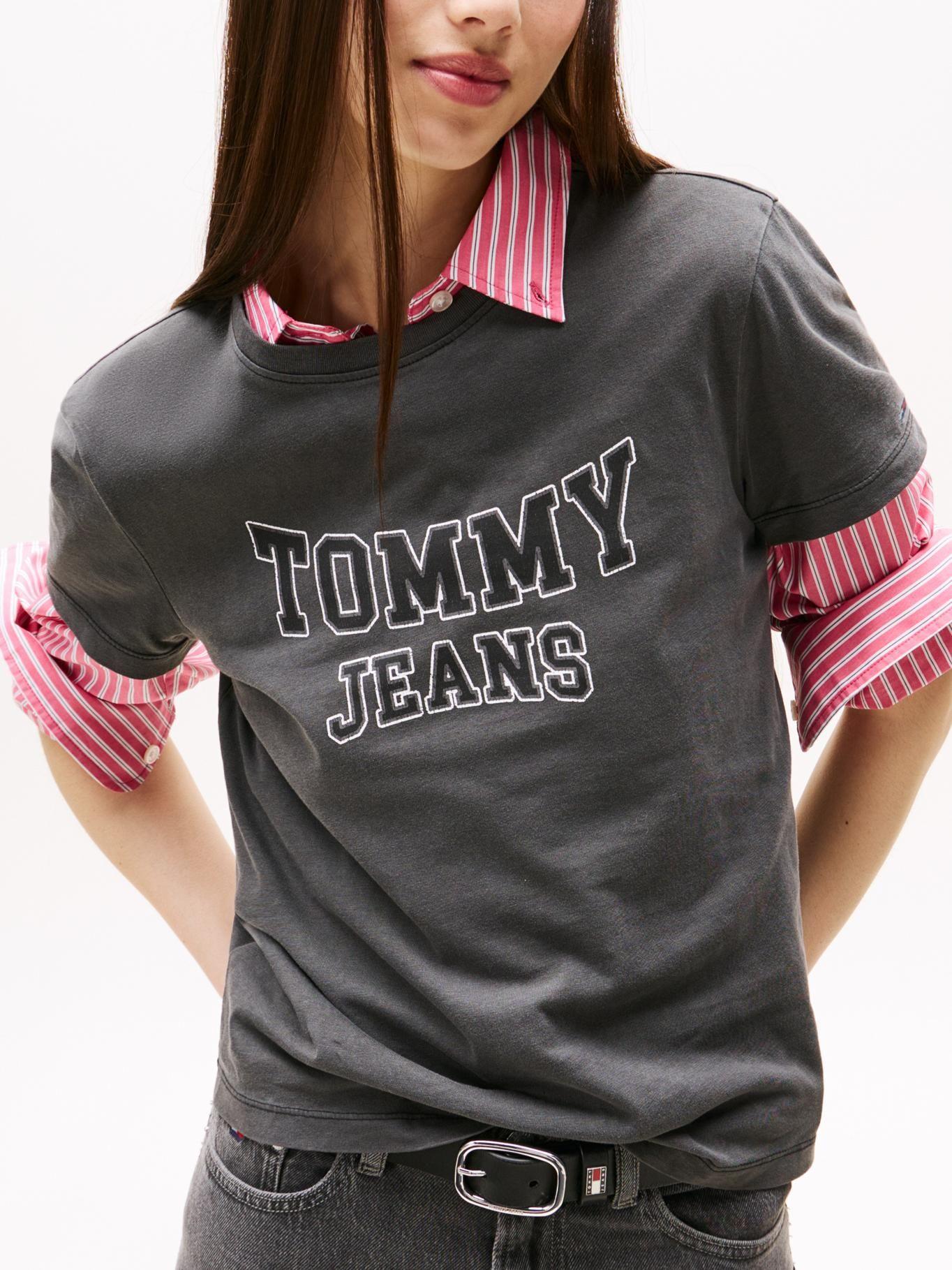 Polera Regular Fit Logo Varsity Gris Tommy Jeans-3