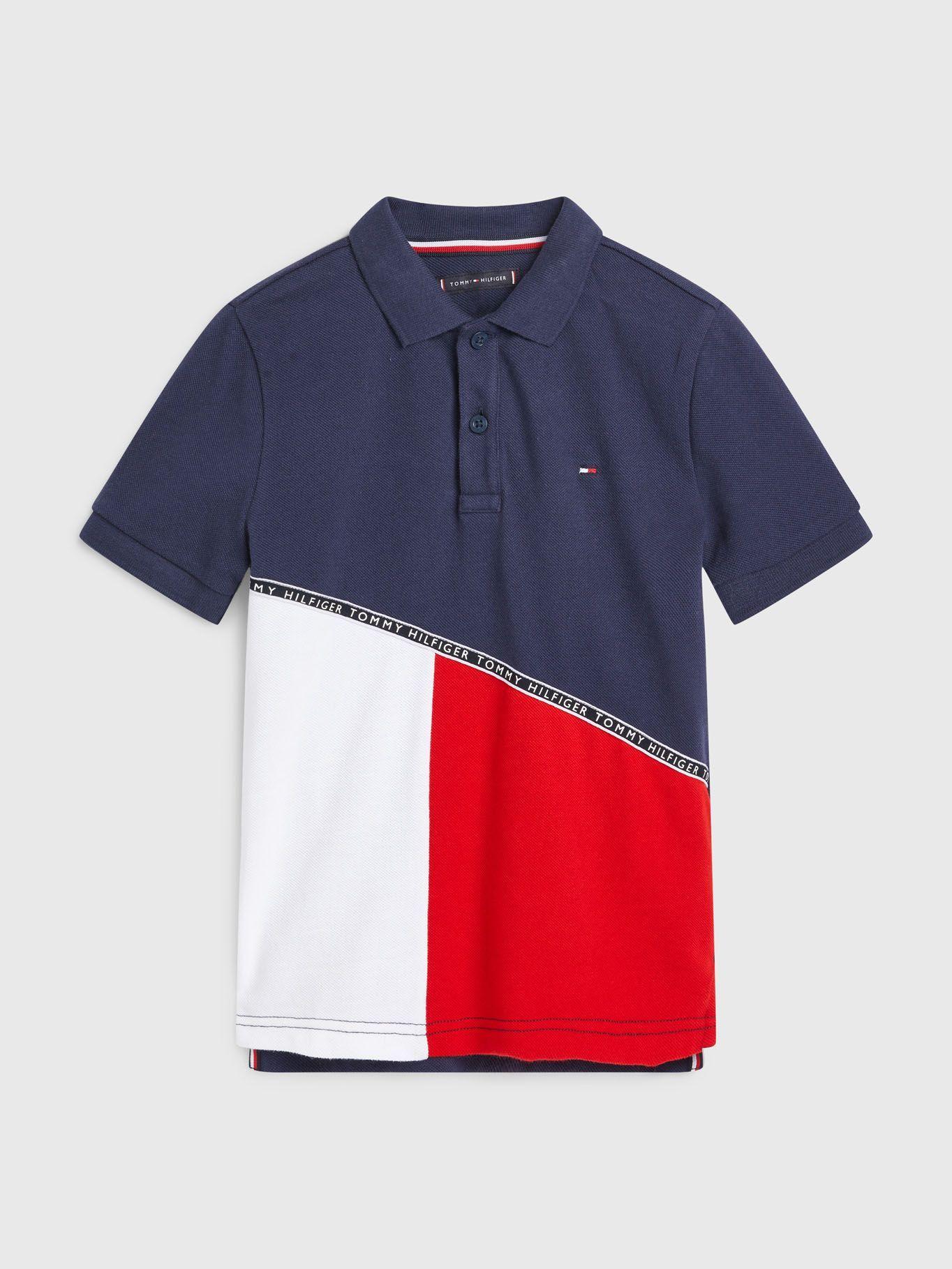 Polo Diagonal Color Block Azul Tommy Hilfiger JN2-0
