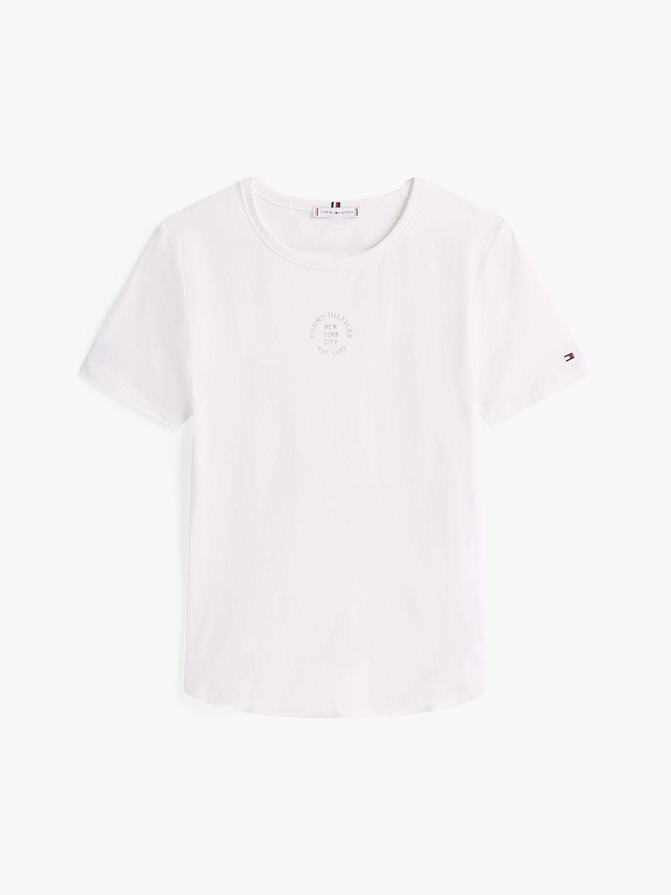 Polera Slim  Logo Estampado Blanco YBL Tommy Hilfiger-4