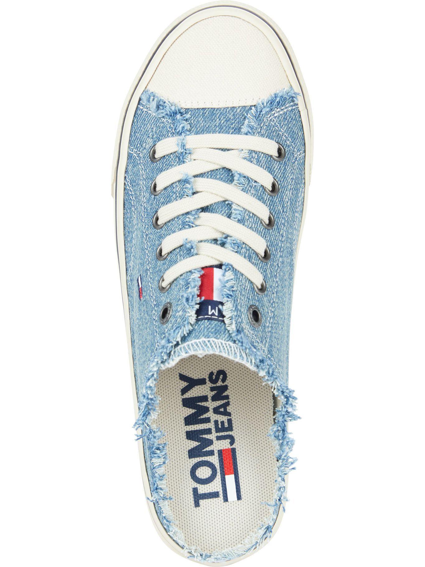 Zapatillas Flats Fringe Mule Celeste Tommy Hilfiger-1