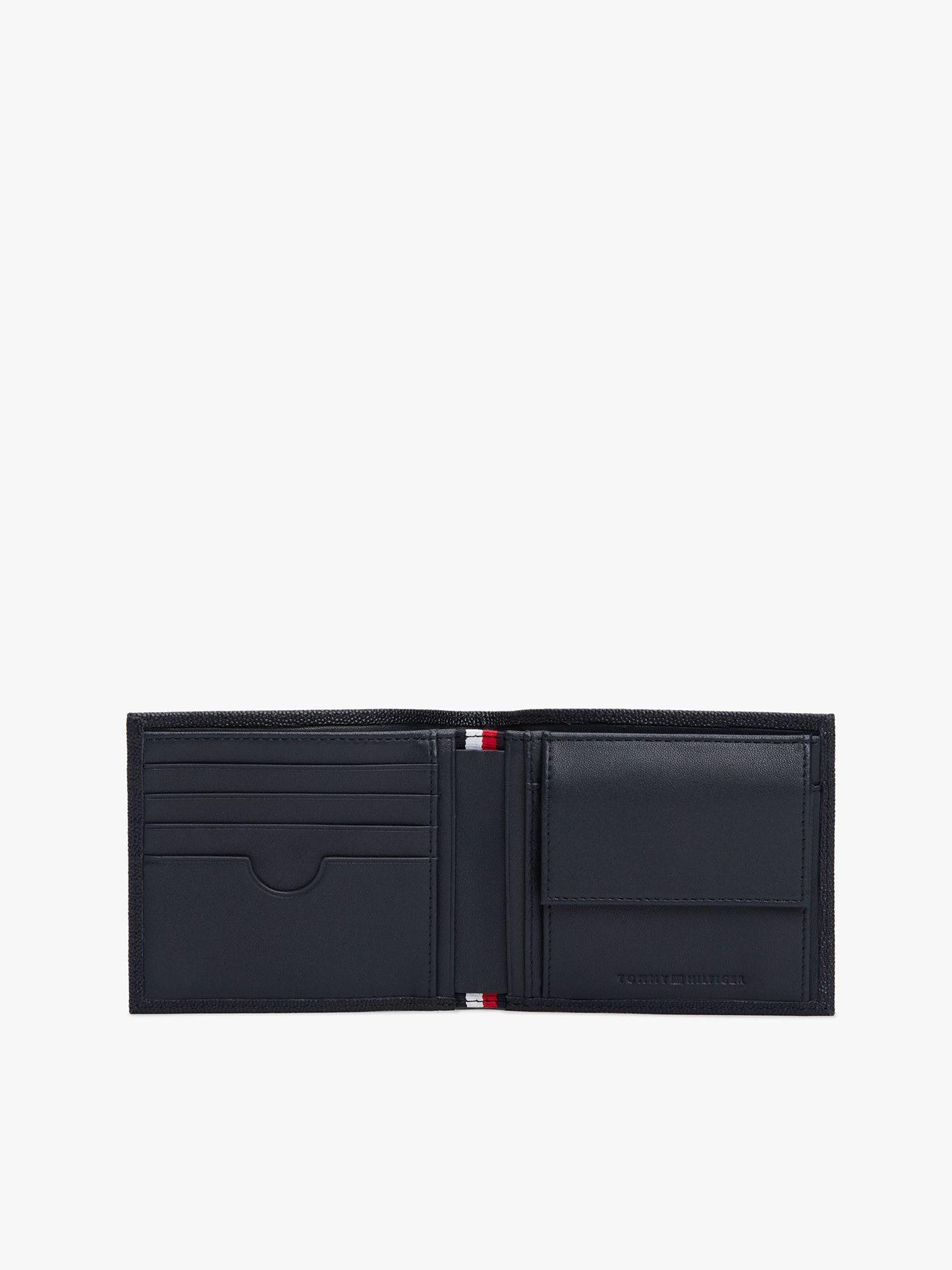 Billetera Flag Plegable De Cuero Azul Tommy Hilfiger-3