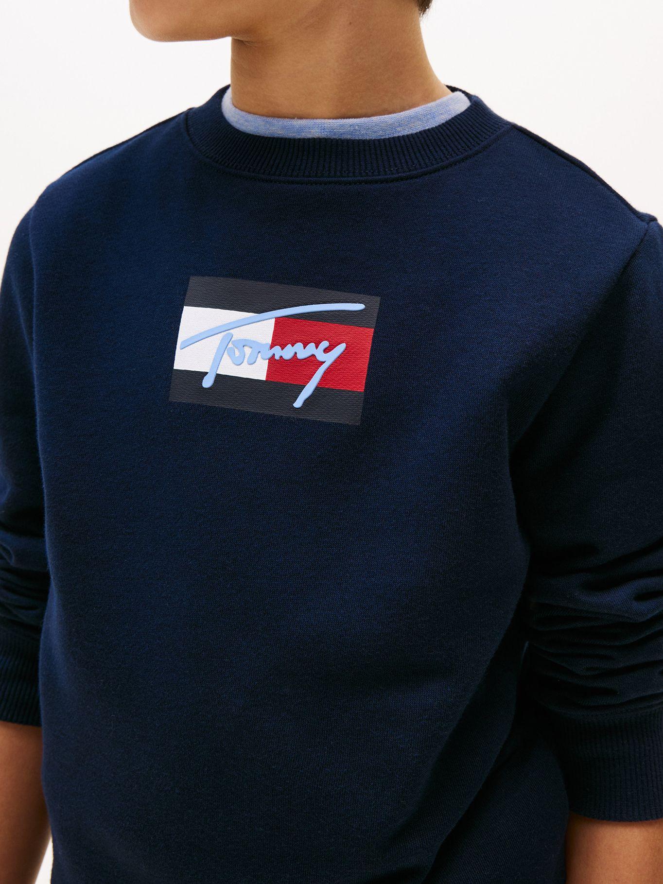 Polerón De Niño Con Logo Signature Azul Tommy Hilfiger-3