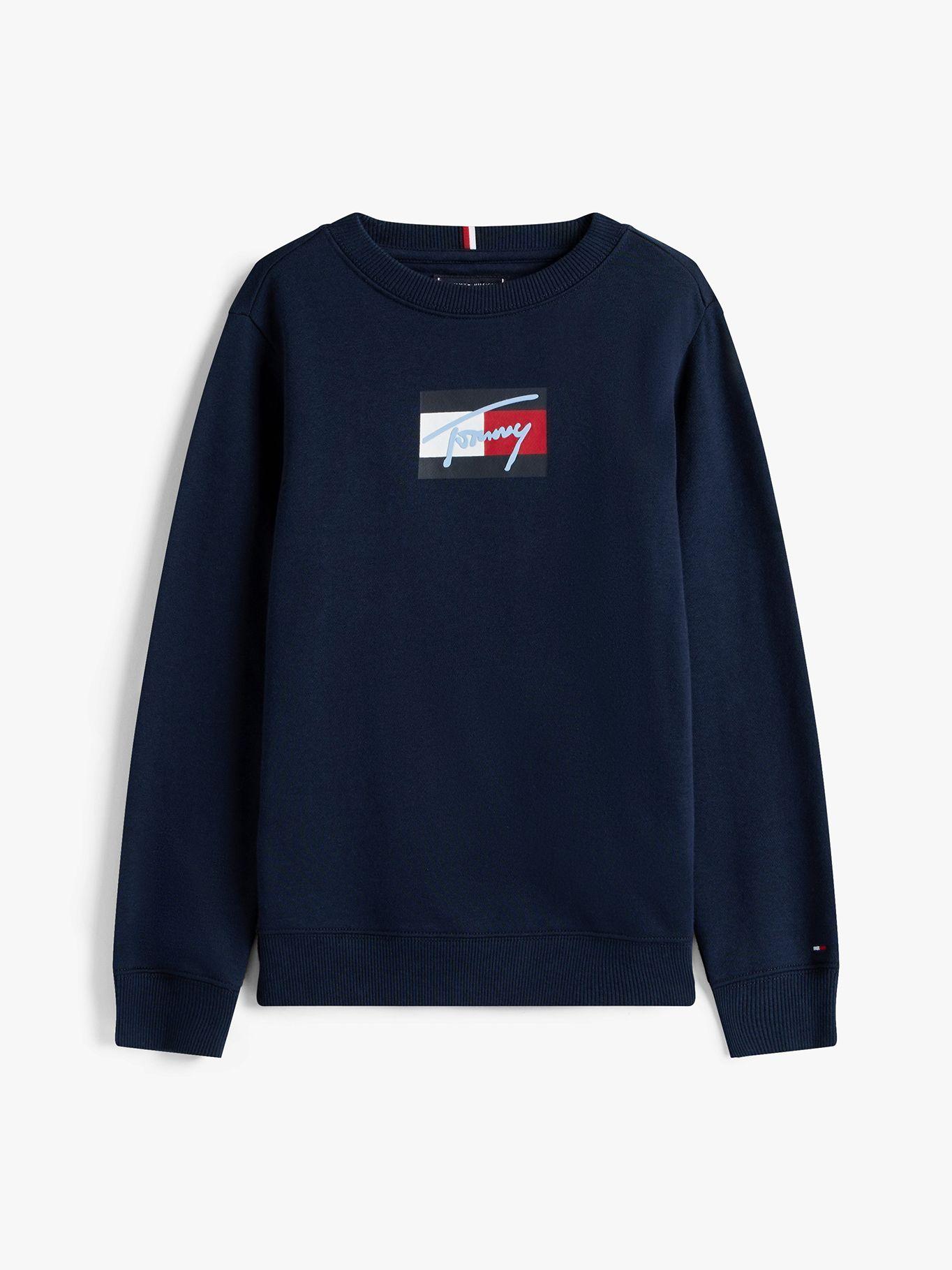 Polerón De Niño Con Logo Signature Azul Tommy Hilfiger-4