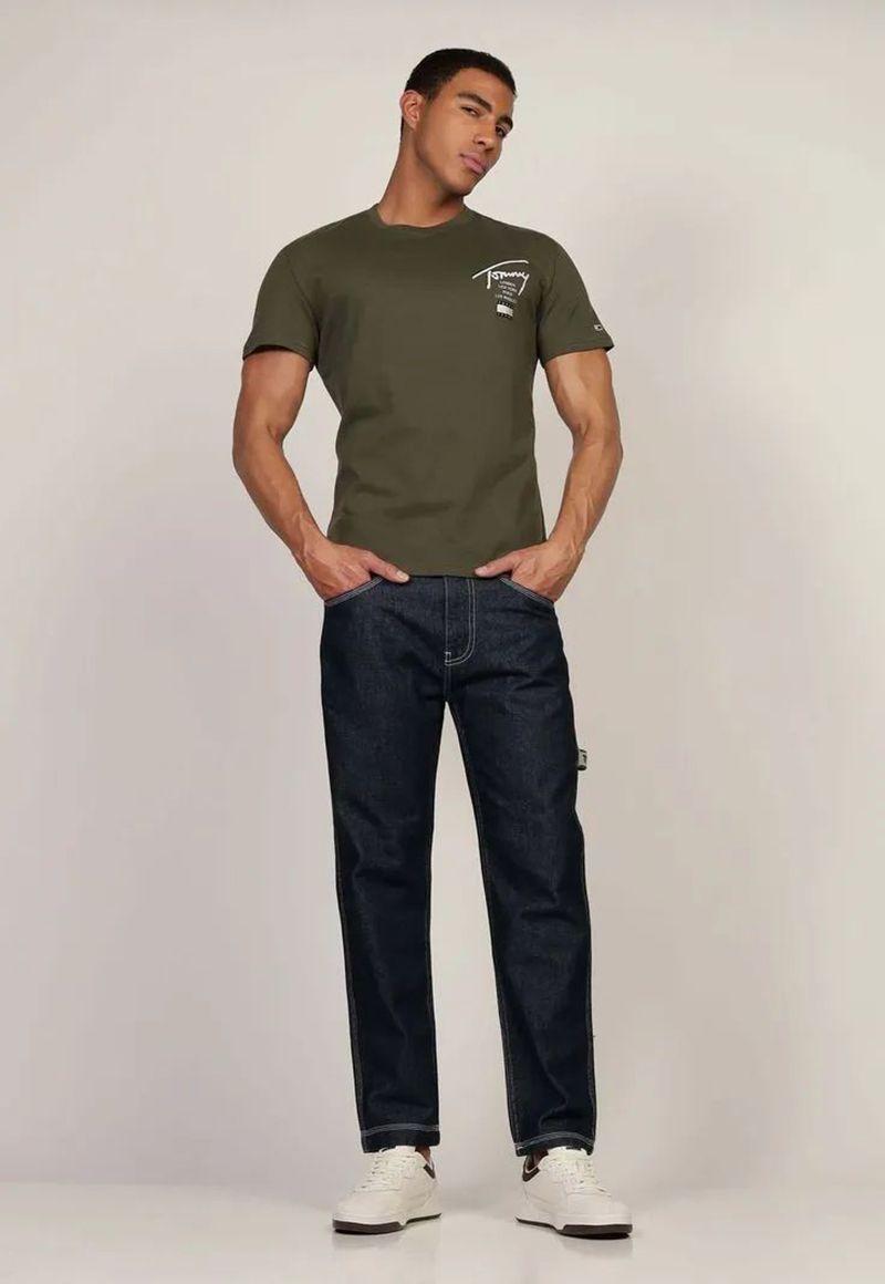 Polera Con Logo Signature Verde Tommy Jeans-1