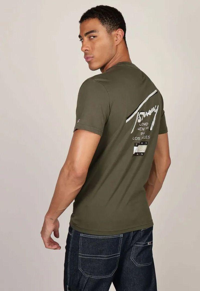 Polera Con Logo Signature Verde Tommy Jeans-2
