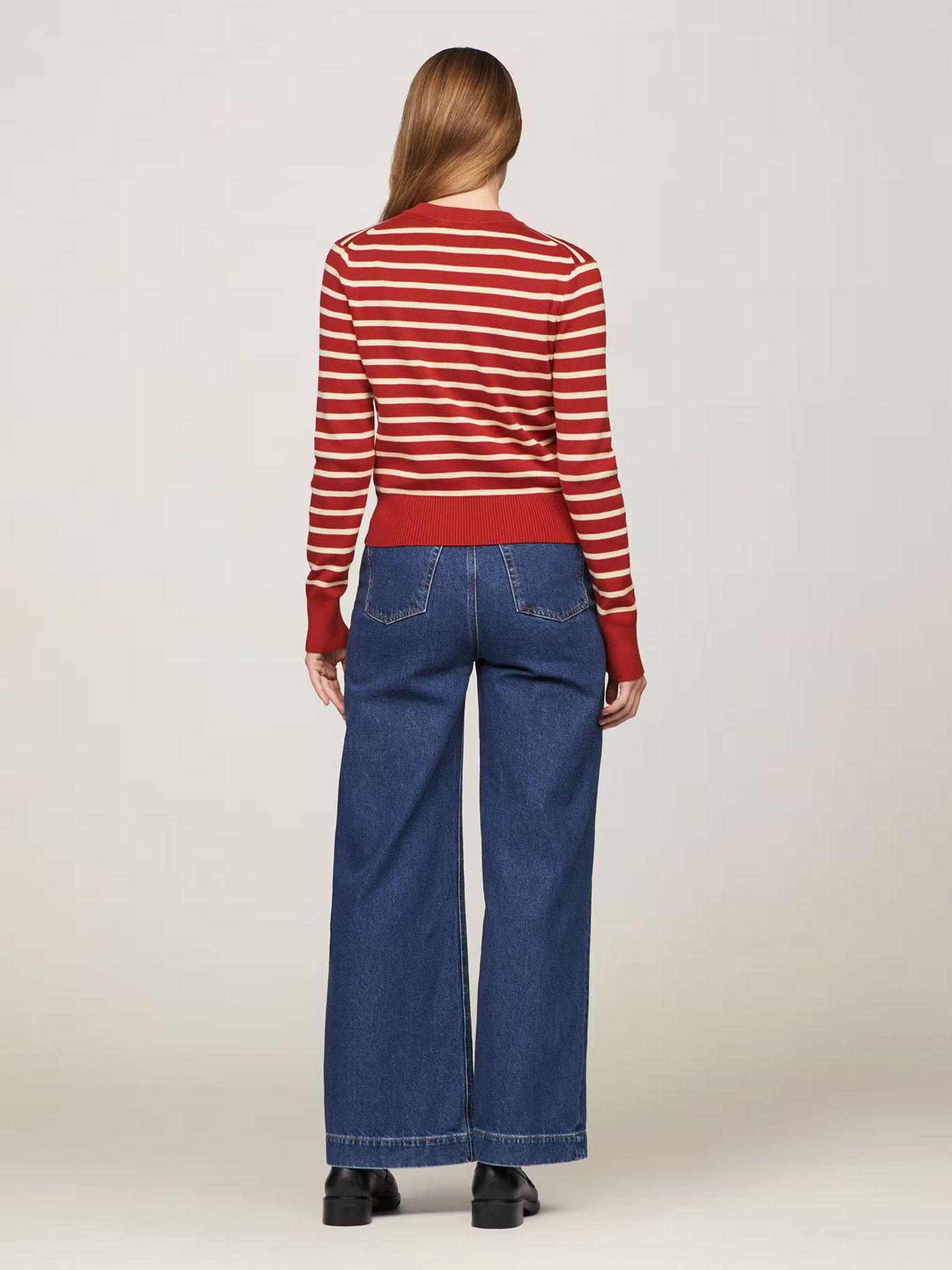 Sweater De Rayas Mini Con Logo Rojo Tommy Hilfiger-2