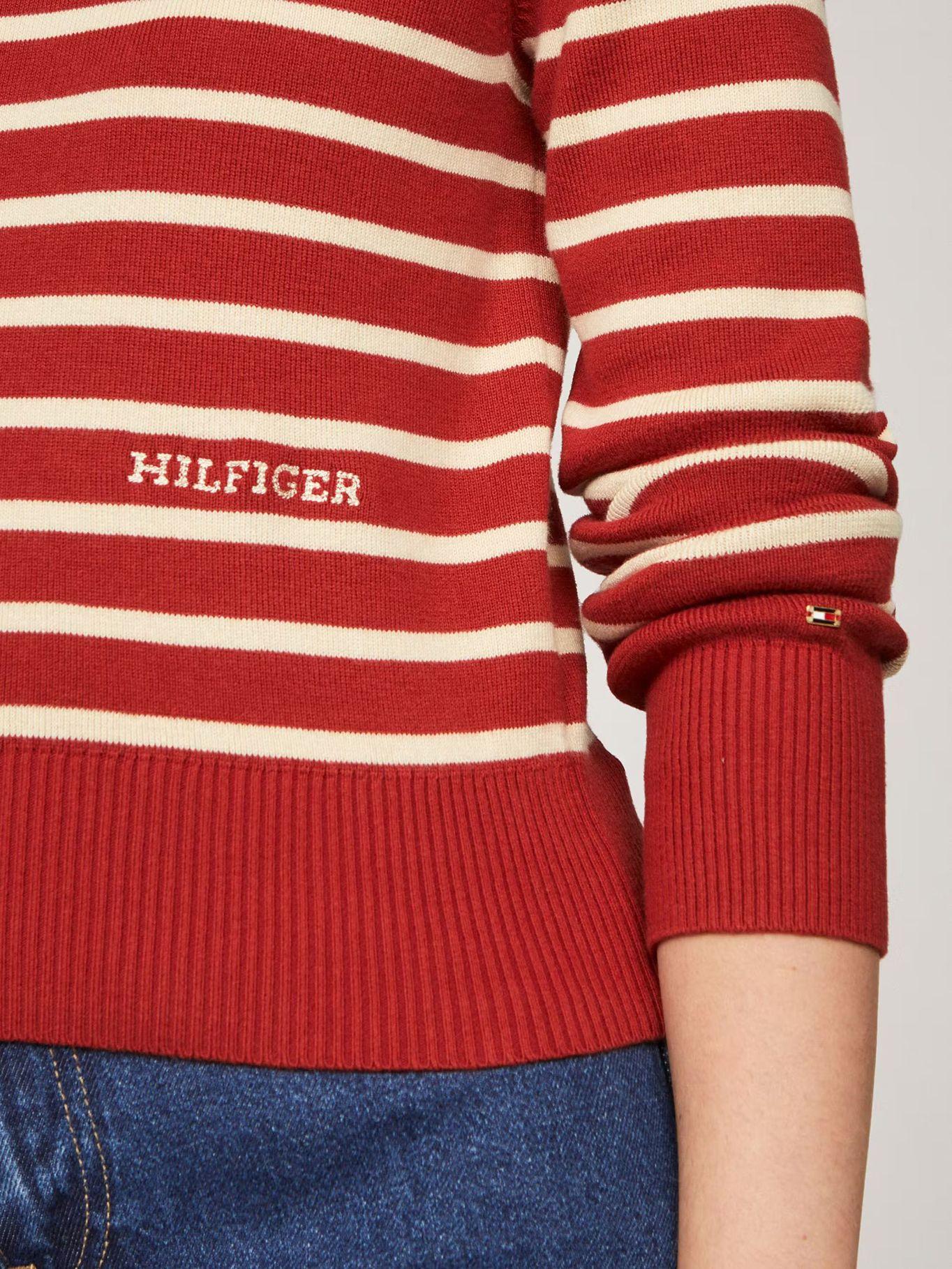 Sweater De Rayas Mini Con Logo Rojo Tommy Hilfiger-3