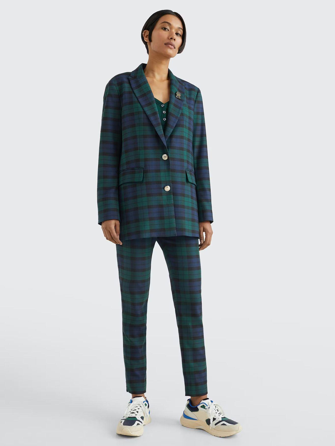 Pantalón Slin Fit Tartán Print Verde Tommy Hilfiger-1