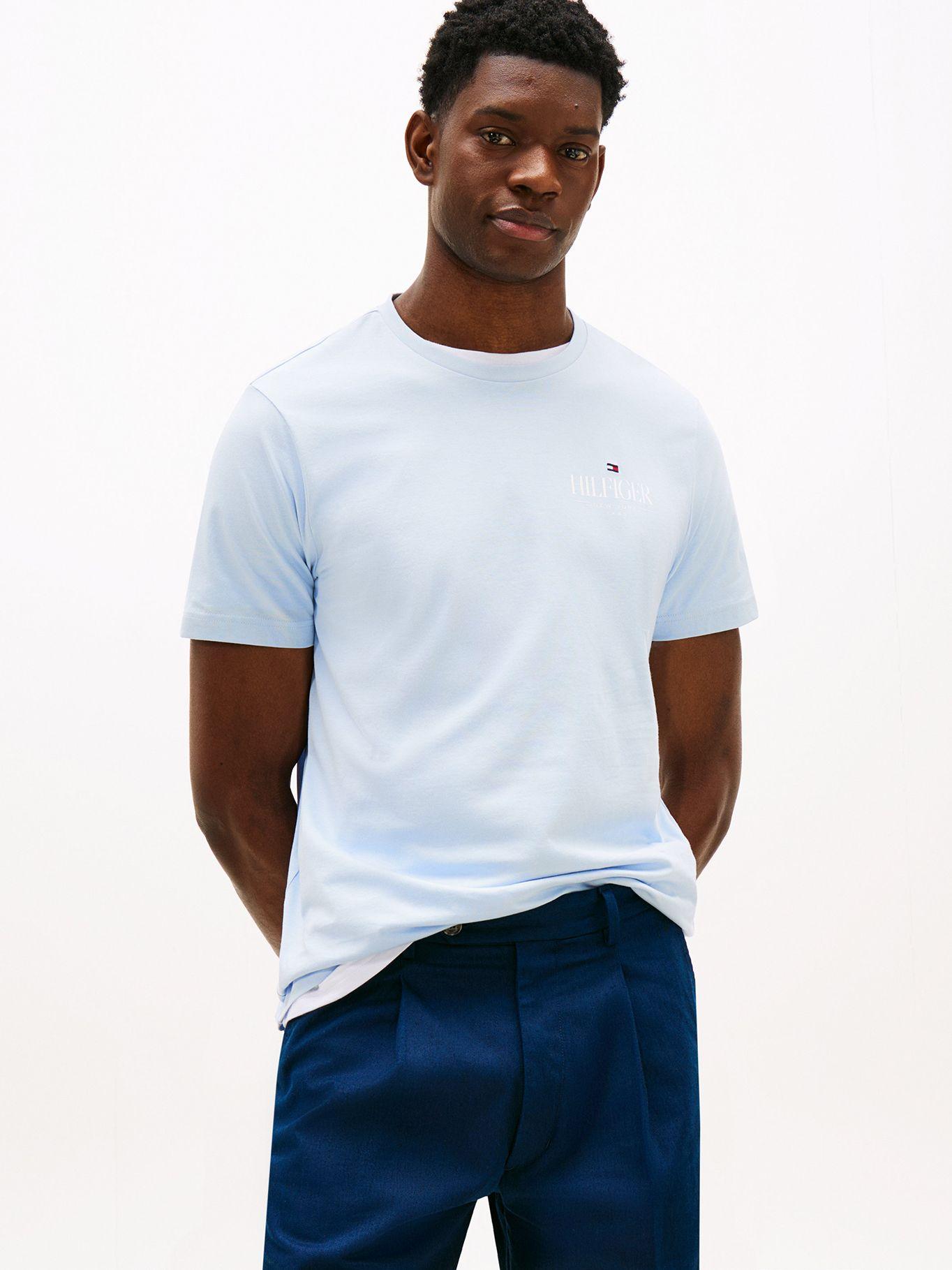 Polera Hilfiger Stack Logo Celeste C1O Tommy Hilfiger-0