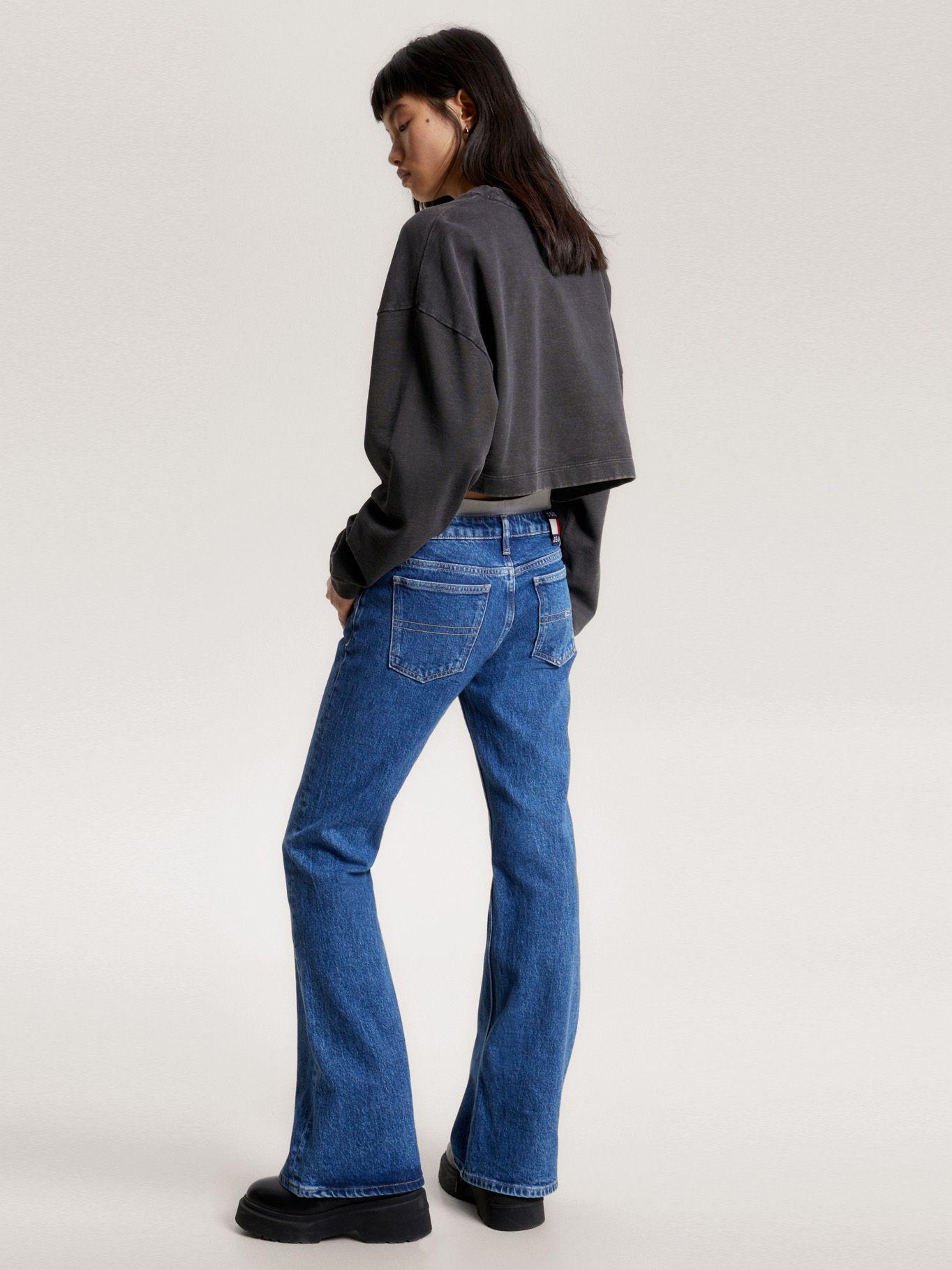 Polerón College Cropped Negro Tommy Jeans-2