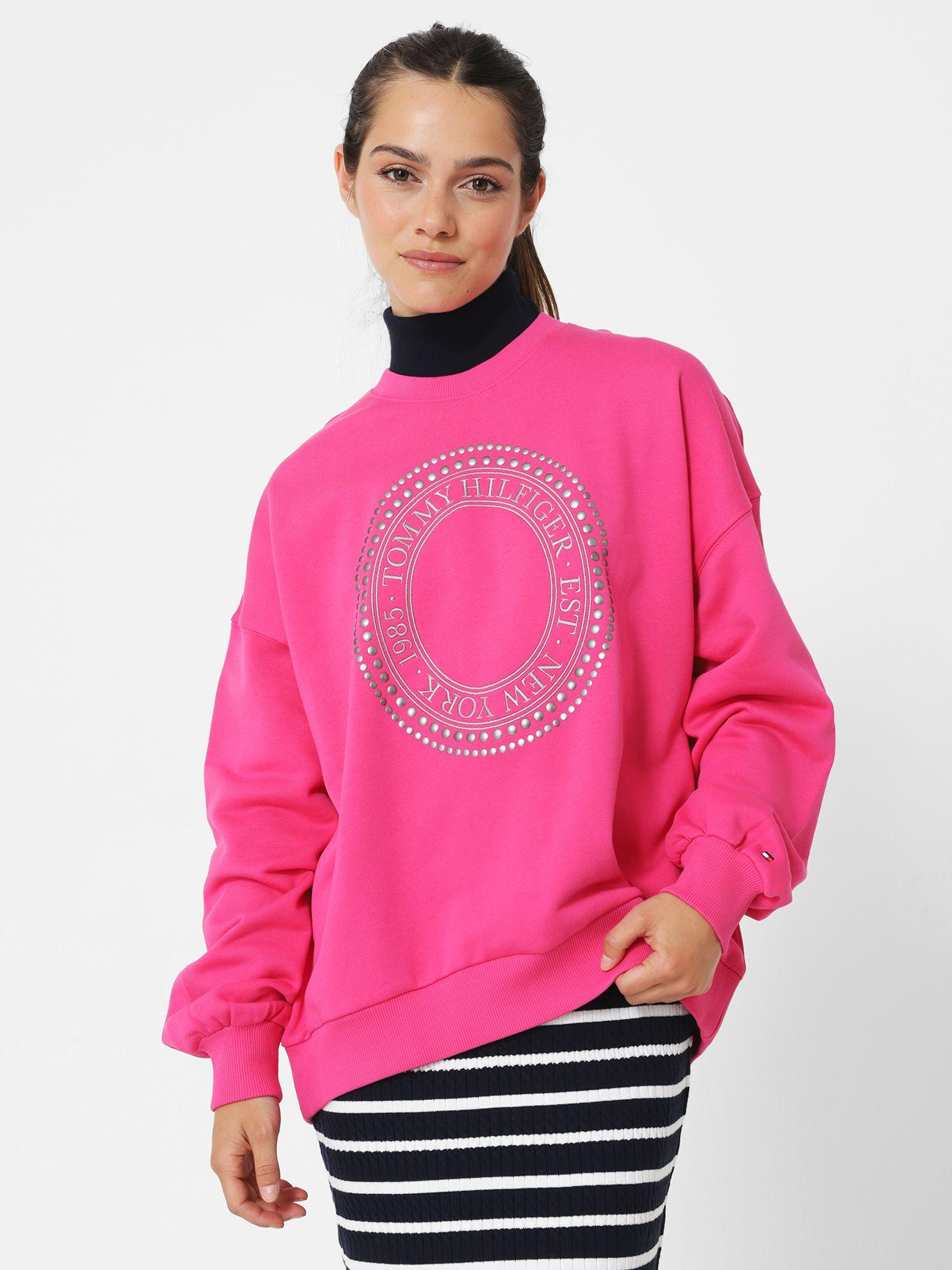 Polerón Relaxed Con Logo Metalic Rosado Tommy Hilfiger-0