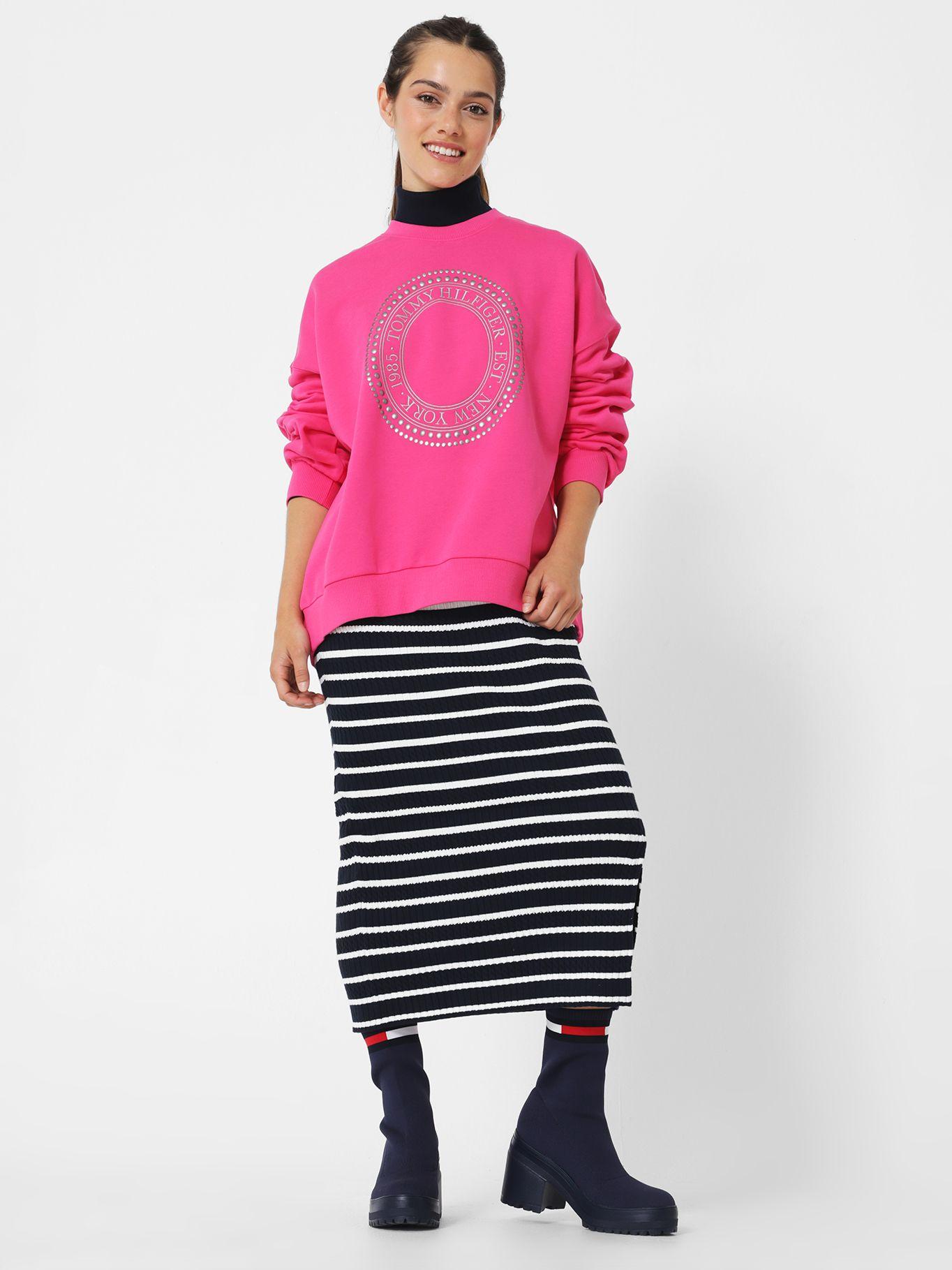 Polerón Relaxed Con Logo Metalic Rosado Tommy Hilfiger-1