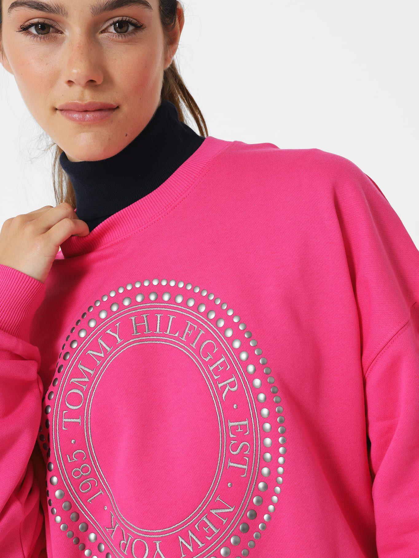 Polerón Relaxed Con Logo Metalic Rosado Tommy Hilfiger-3