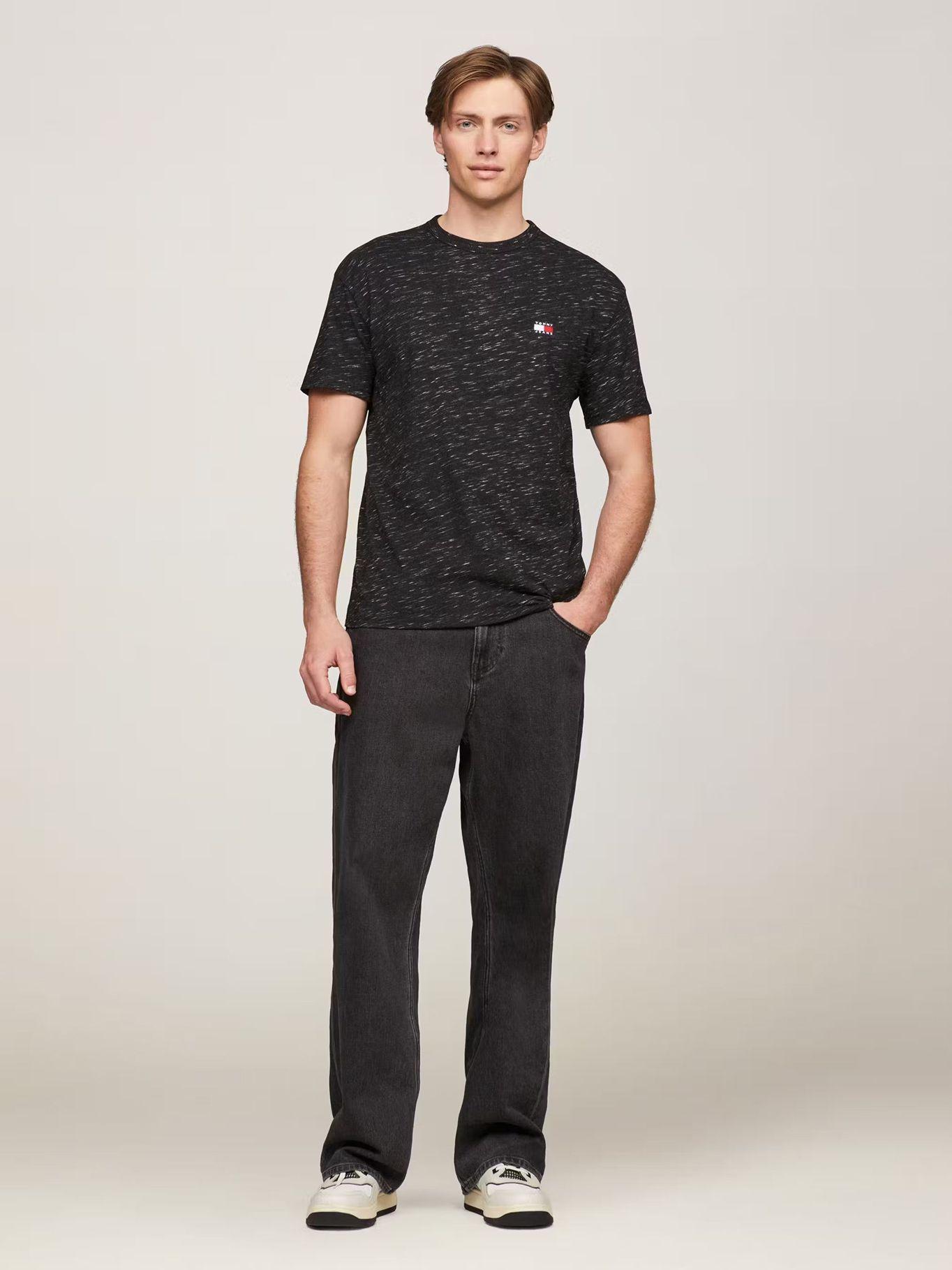 Polera Jaspeada Logo Regular Fit Negro Tommy Hilfiger-1