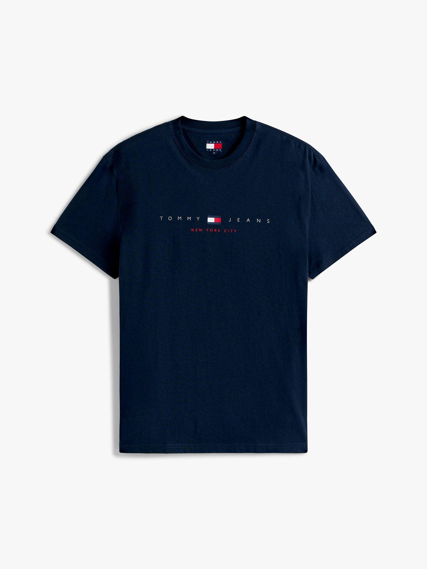 Polera Flag Linear Logo Azul C1G Tommy Jeans-4