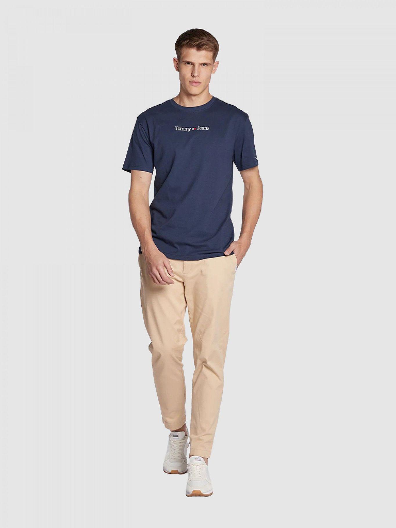 Polera Classic Linear Logo Azul Tommy Hilfiger-1