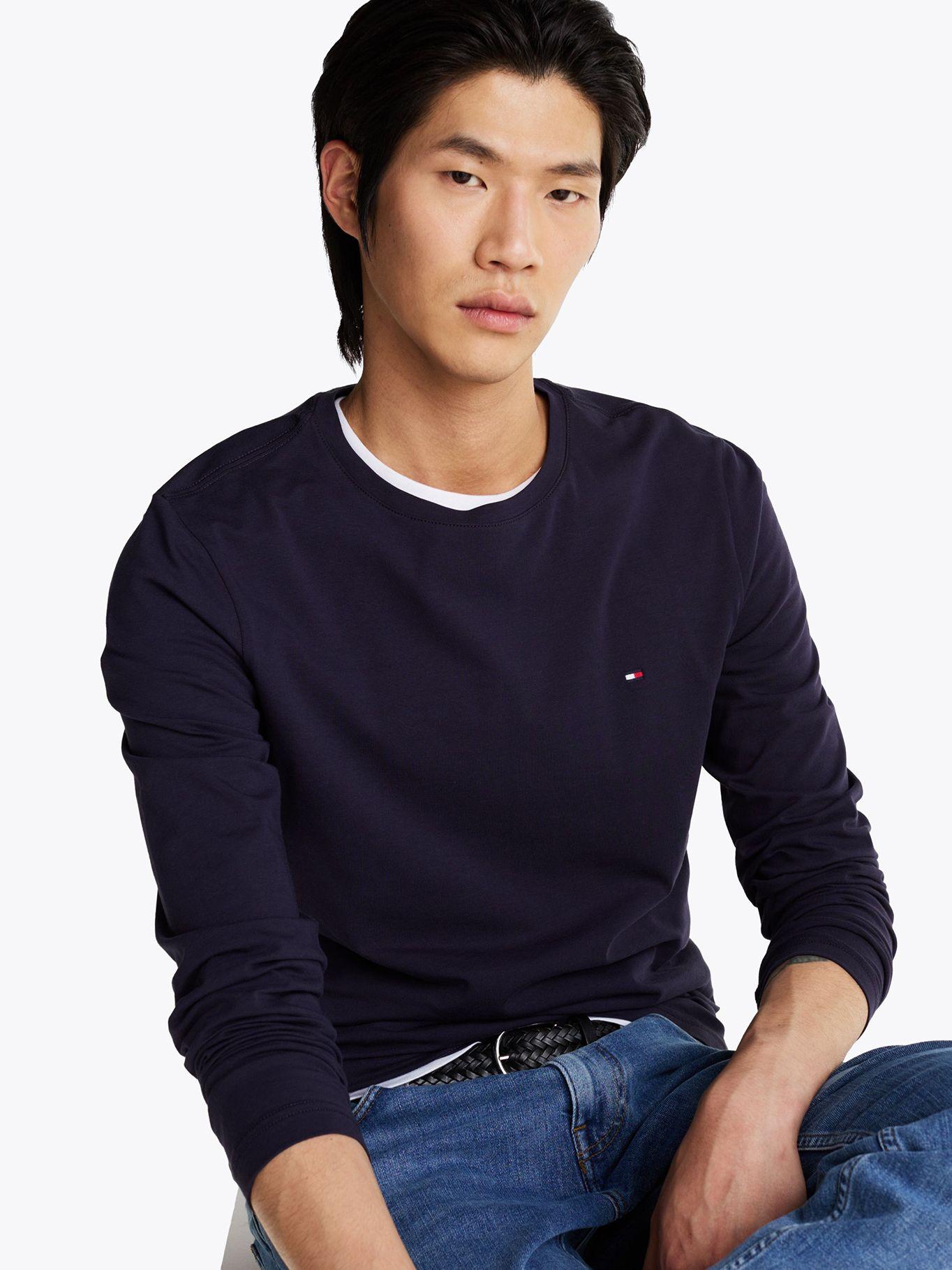 Polera Stretch Slim Azul Tommy Hilfiger A2-3