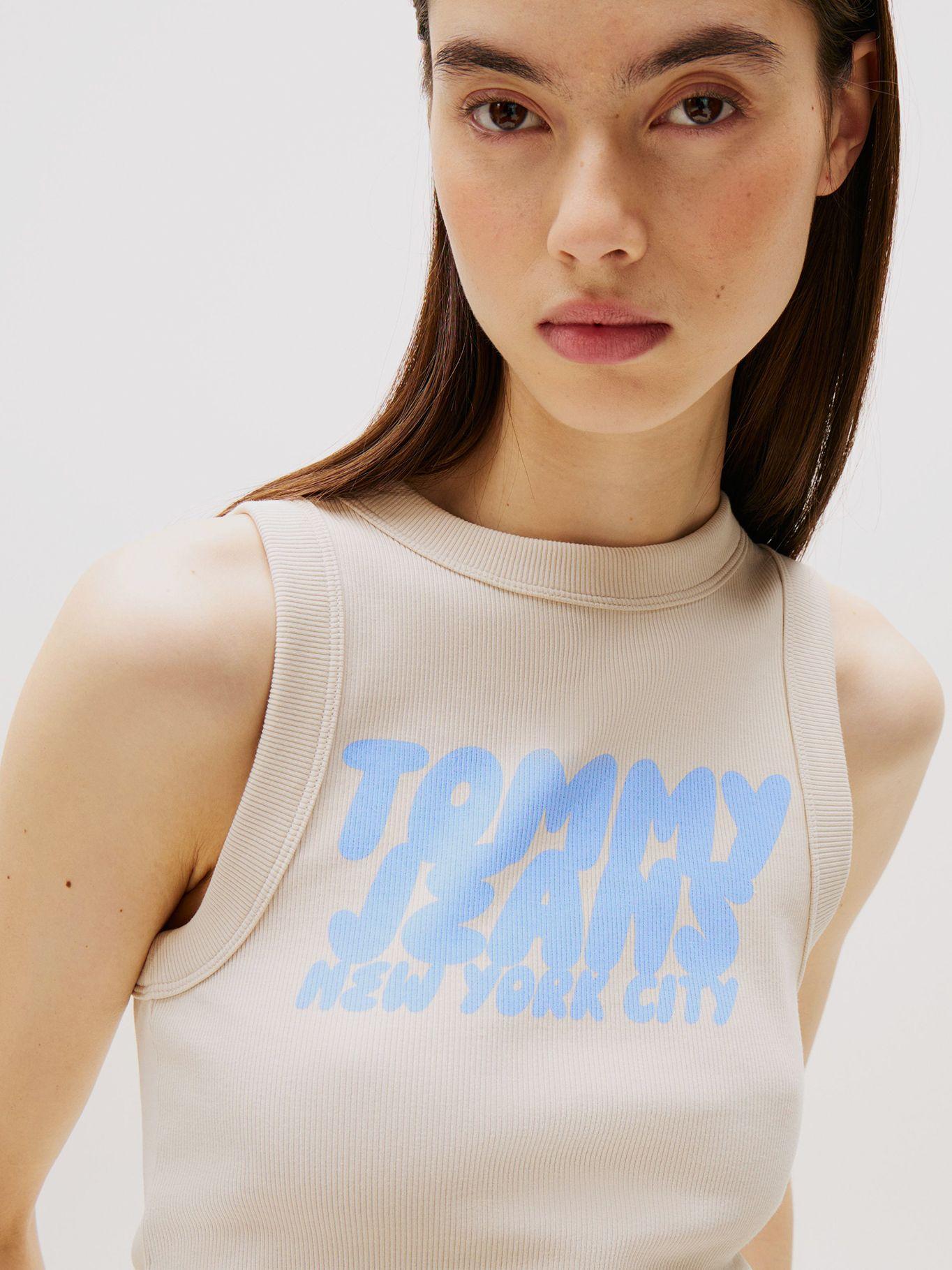 Polera Bubble Con Logo Beige Tommy Jeans-3