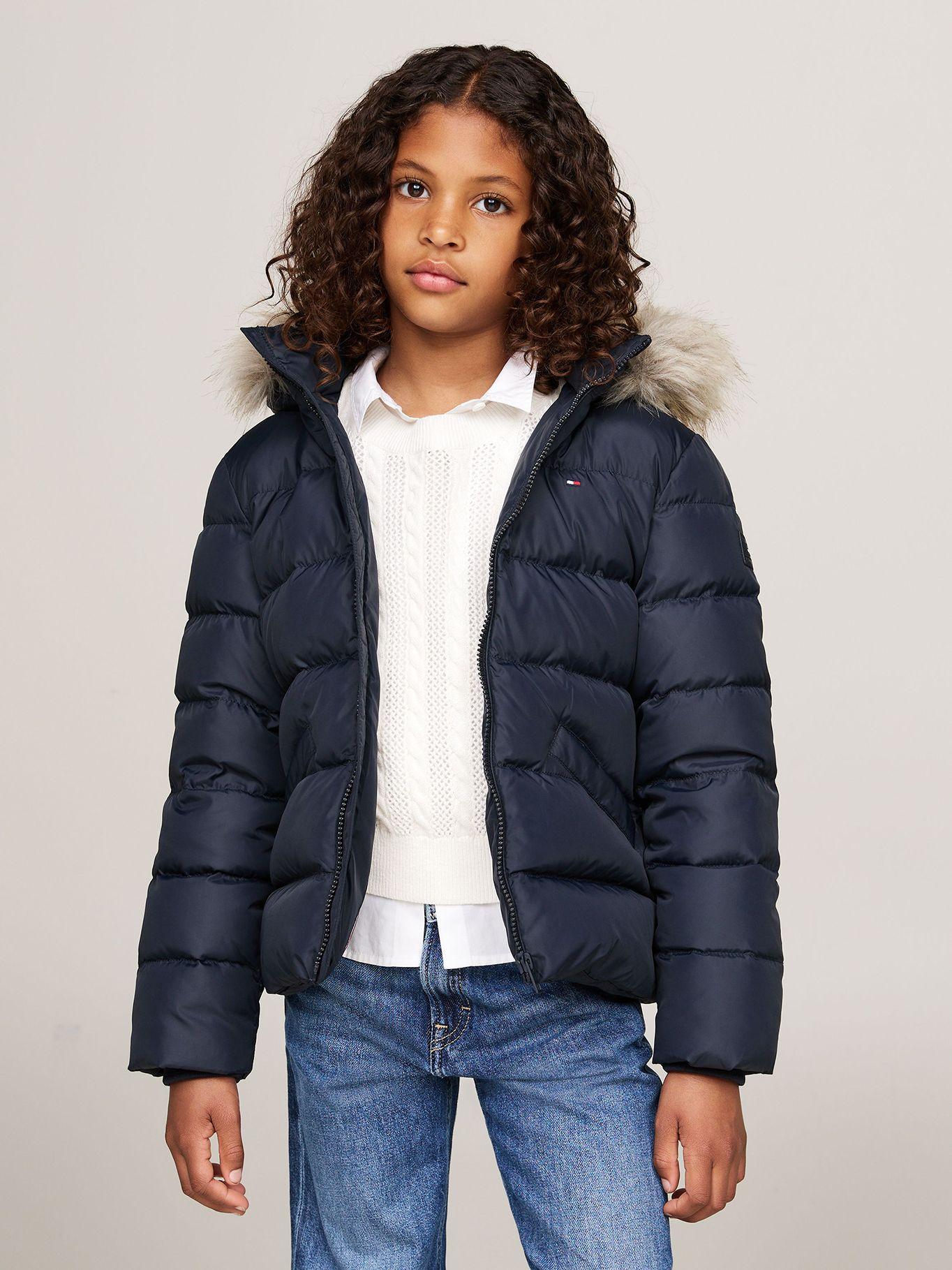 Parka Ribete De Pelo Sintético Azul Tommy Hilfiger-0