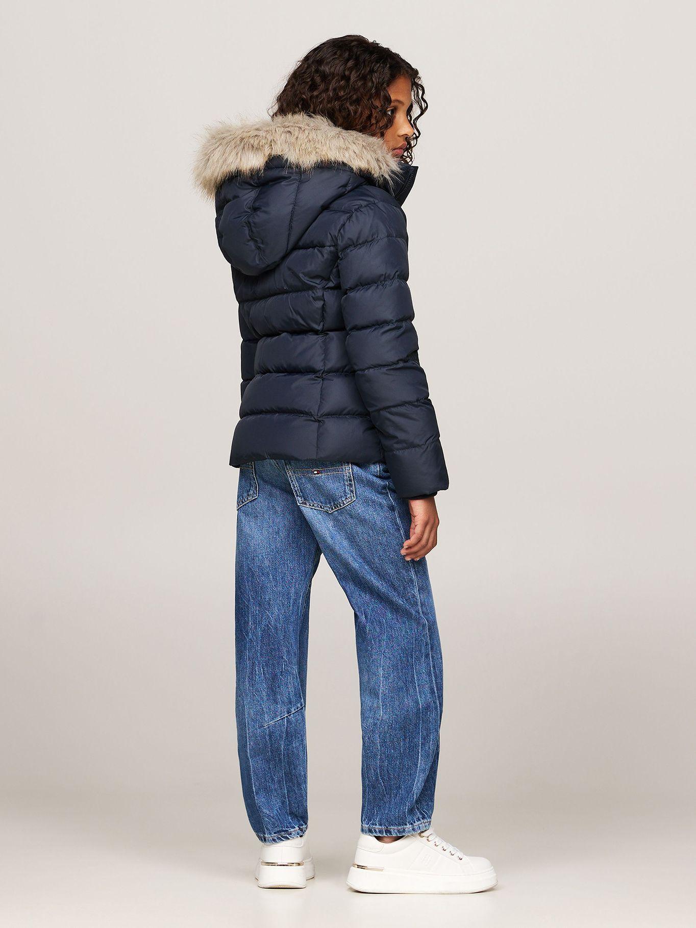 Parka Ribete De Pelo Sintético Azul Tommy Hilfiger-2