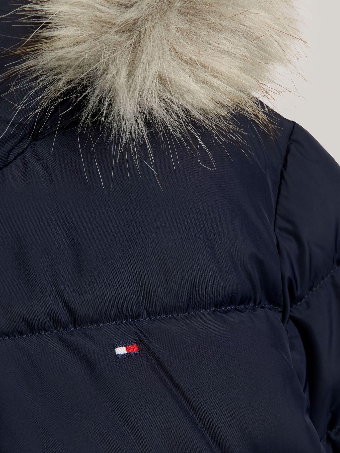 Parka Ribete De Pelo Sintético Azul Tommy Hilfiger-4