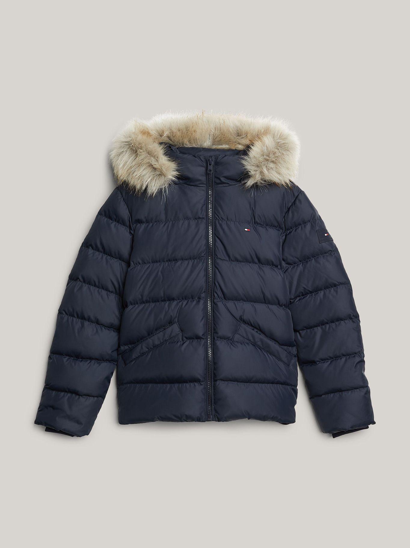 Parka Ribete De Pelo Sintético Azul Tommy Hilfiger-5