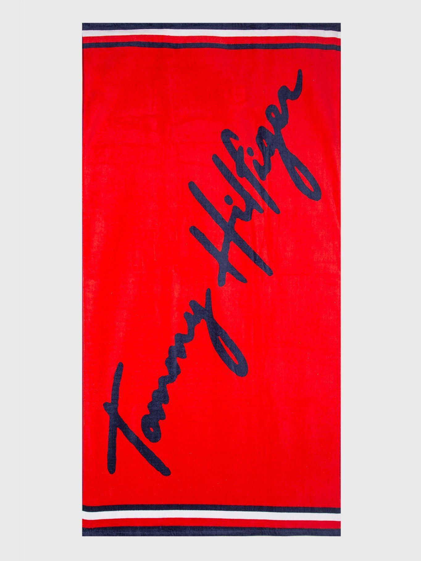 Toalla De Playa Signature Rojo Tommy Hilfiger M2-0