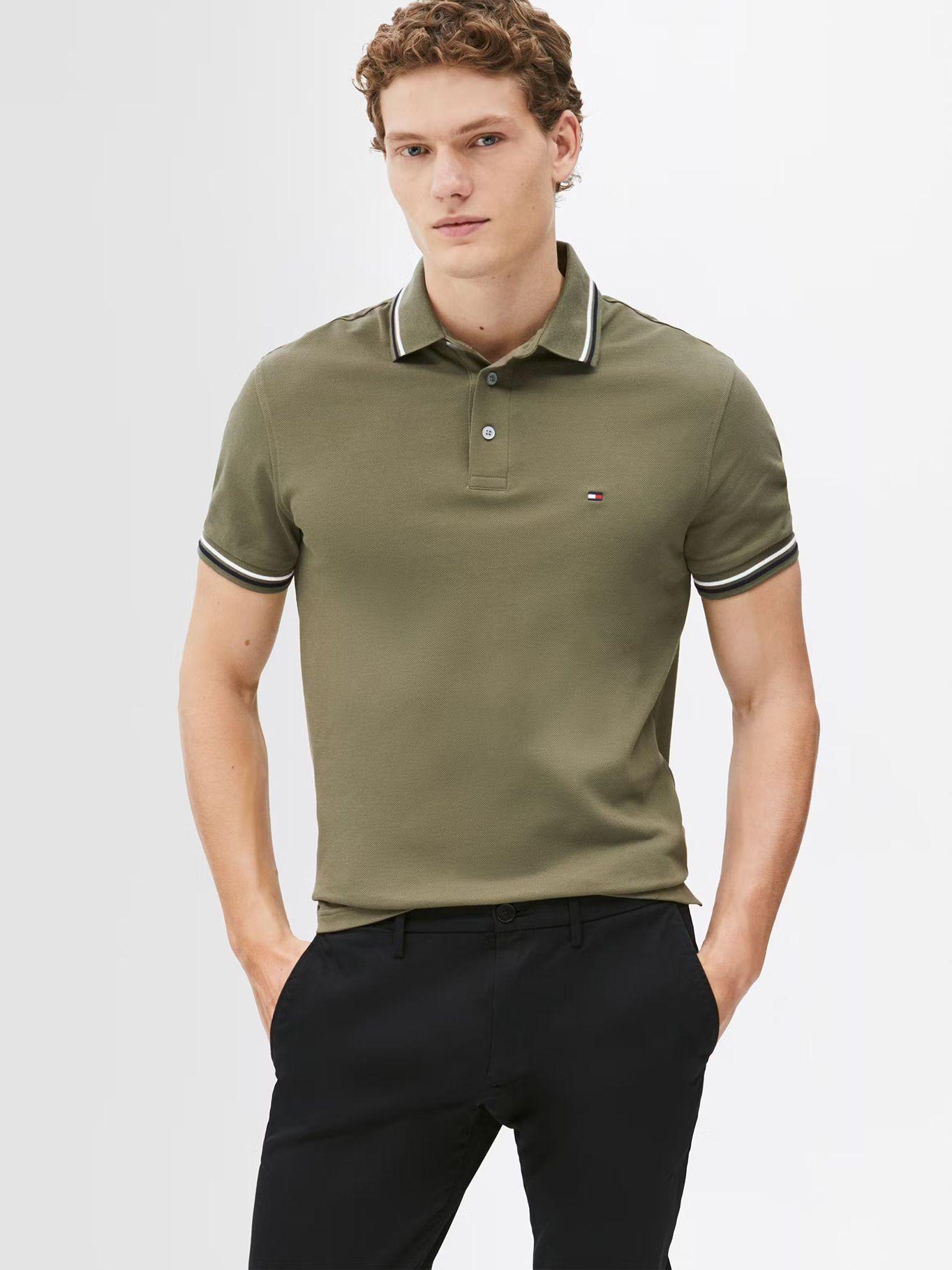 Polo Con Ribetes Tipped Slim Fit Verde Tommy Hilfiger-0