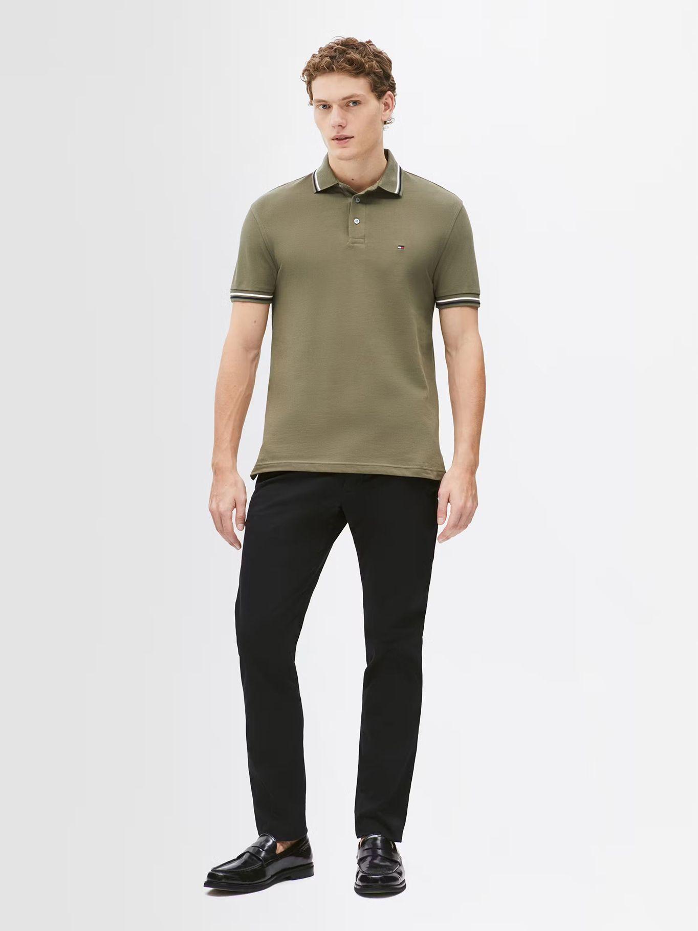 Polo Con Ribetes Tipped Slim Fit Verde Tommy Hilfiger-1