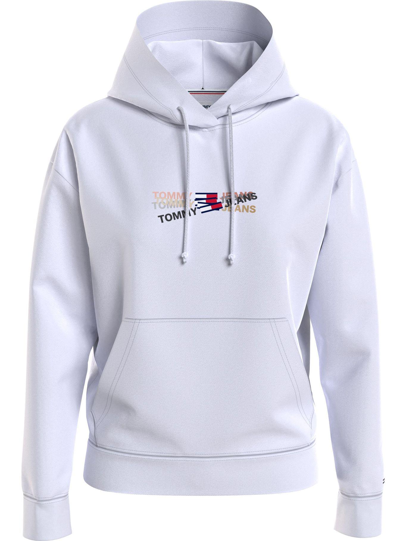 Polerón Hoodie College Cropped Blanco Tommy Hilfiger-0